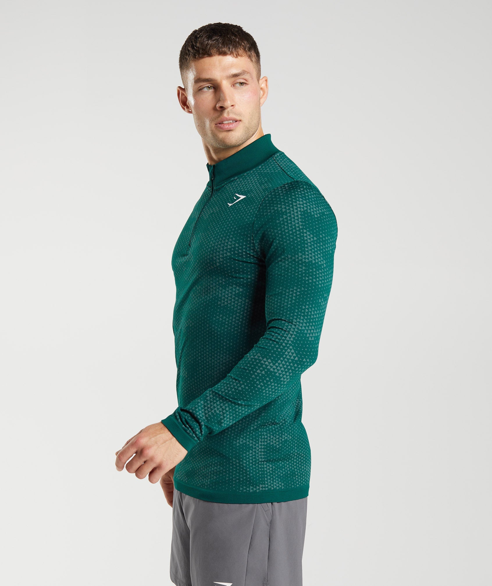 Sport Seamless 1/4 Zip in Woodland Green/Hoya Green - view 3