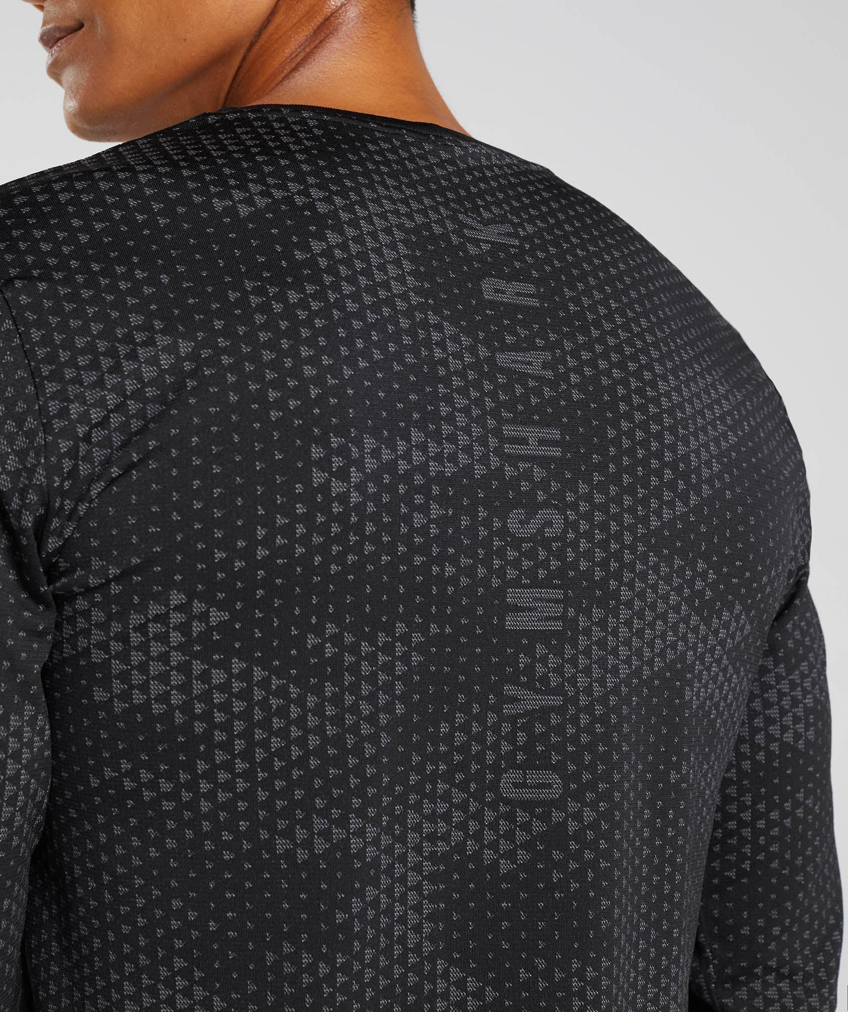 Gymshark Fleece Lined Long Sleeve Top - Black/Pitch Grey