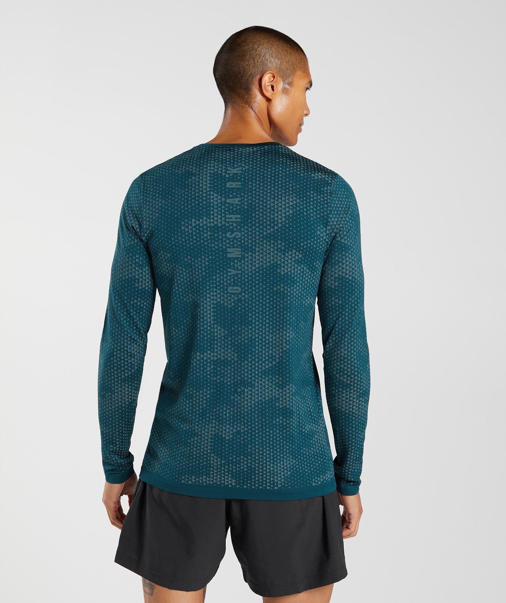 Gymshark Element Baselayer Long Sleeve Top - Light Grey Print