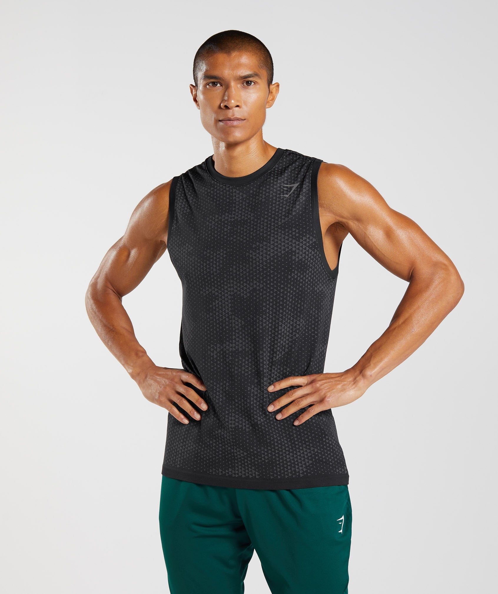 Gymshark Arrival Marl Tank - Navy/Smokey Teal Marl