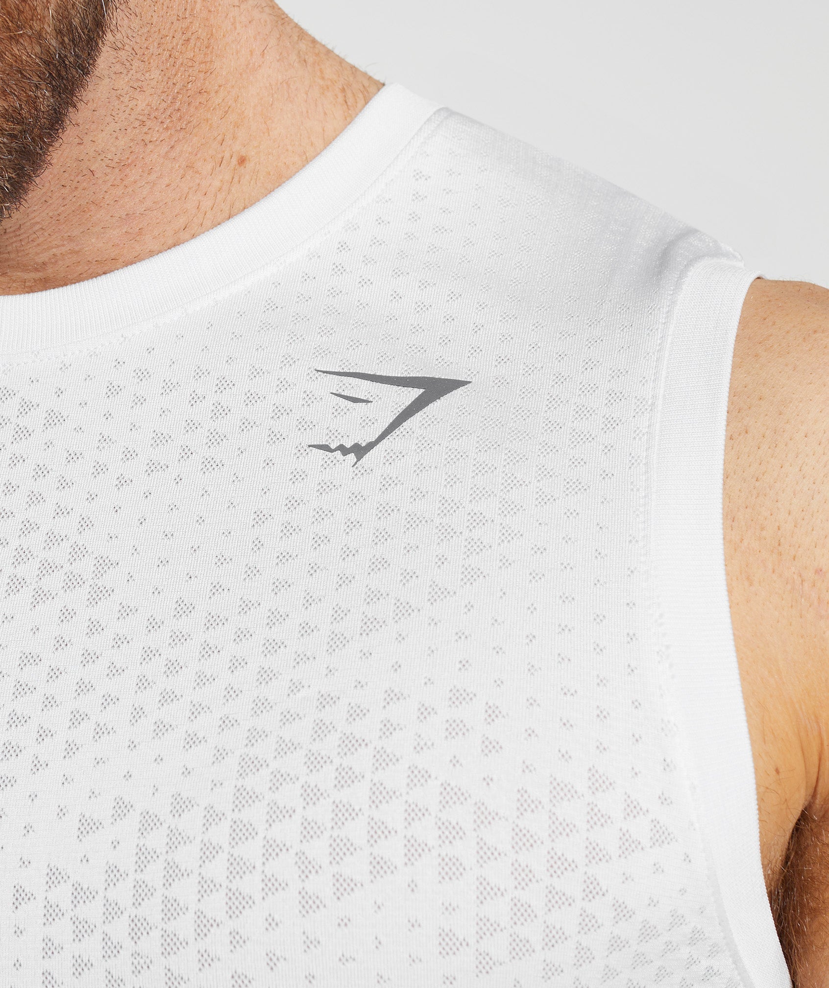 Sport Seamless Tank in White/Smokey Grey - view 6