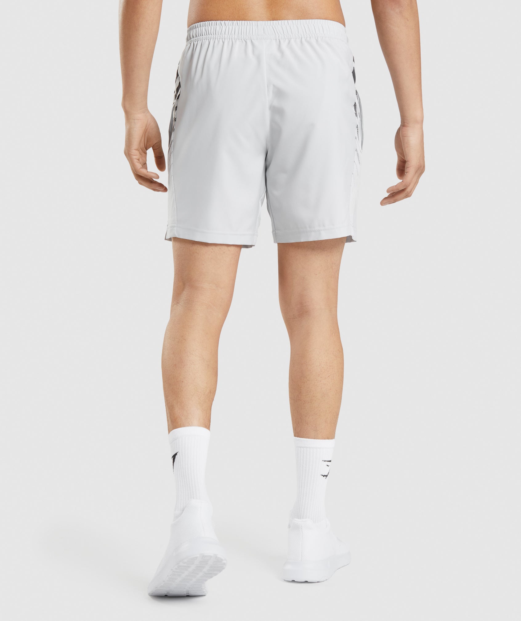 Sport Stripe 7" Shorts in Light Grey - view 2