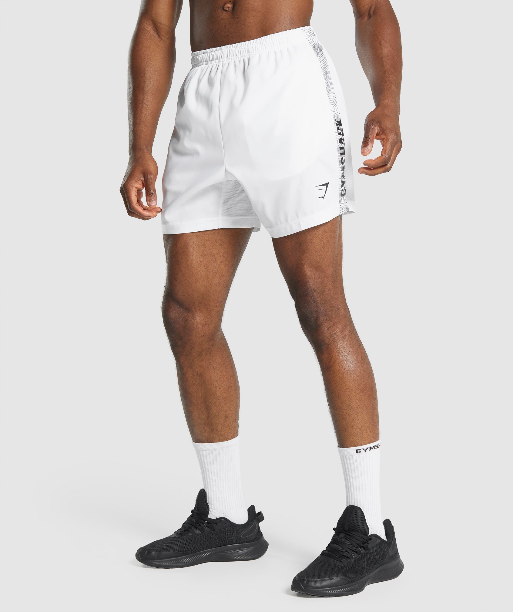 Graphic Sport Shorts in White - view 2