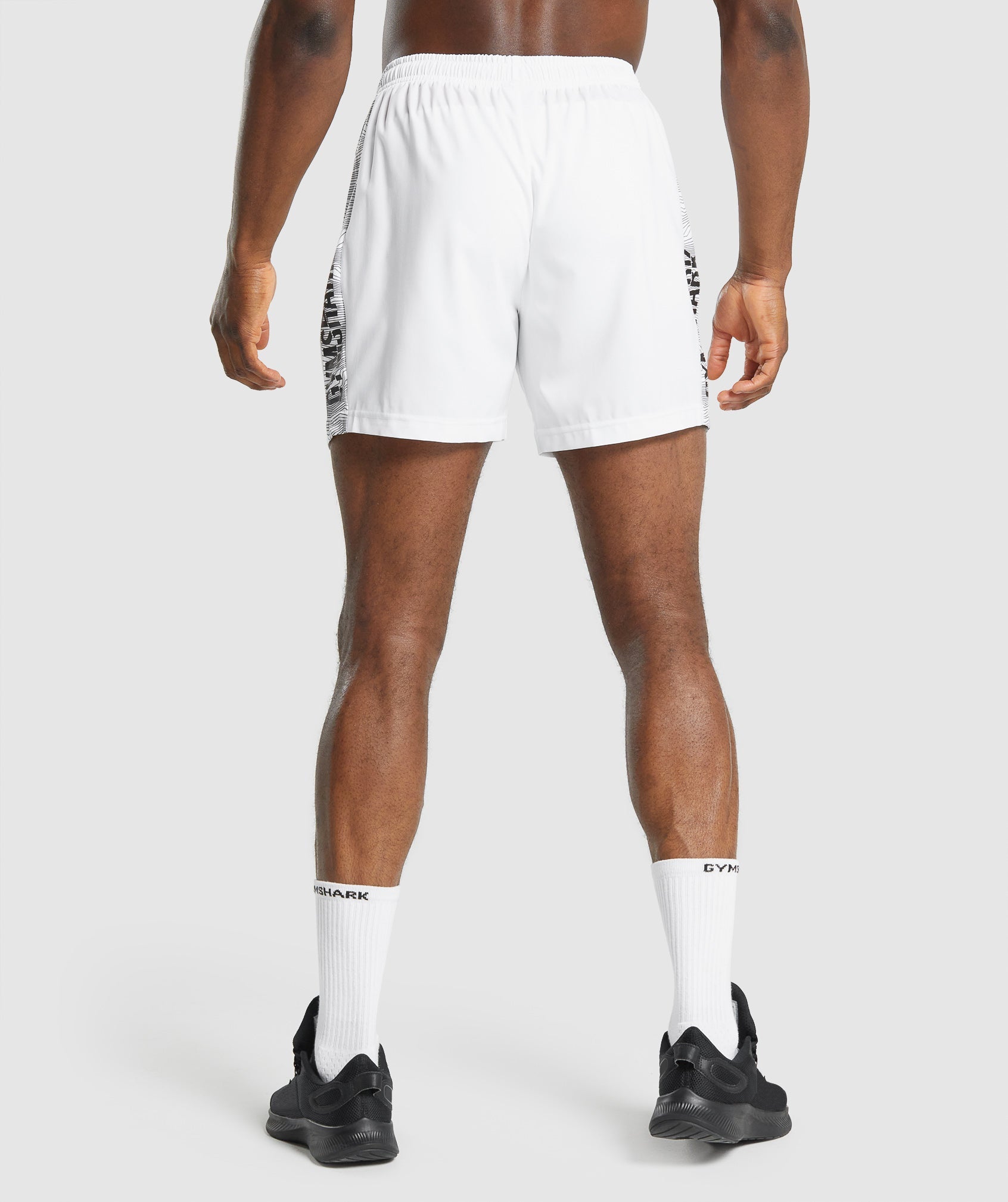 Graphic Sport Shorts in White - view 3