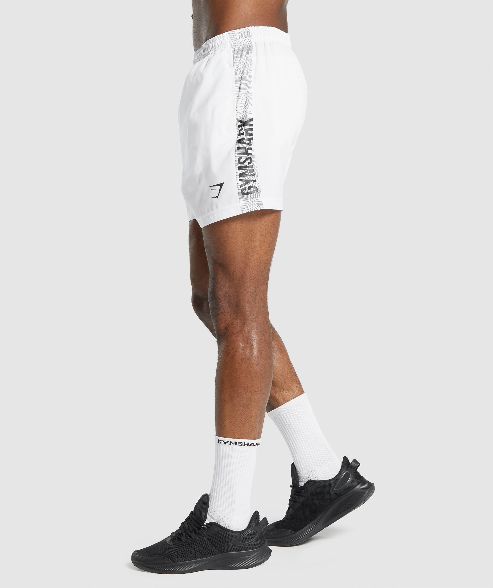 Graphic Sport Shorts in White - view 1