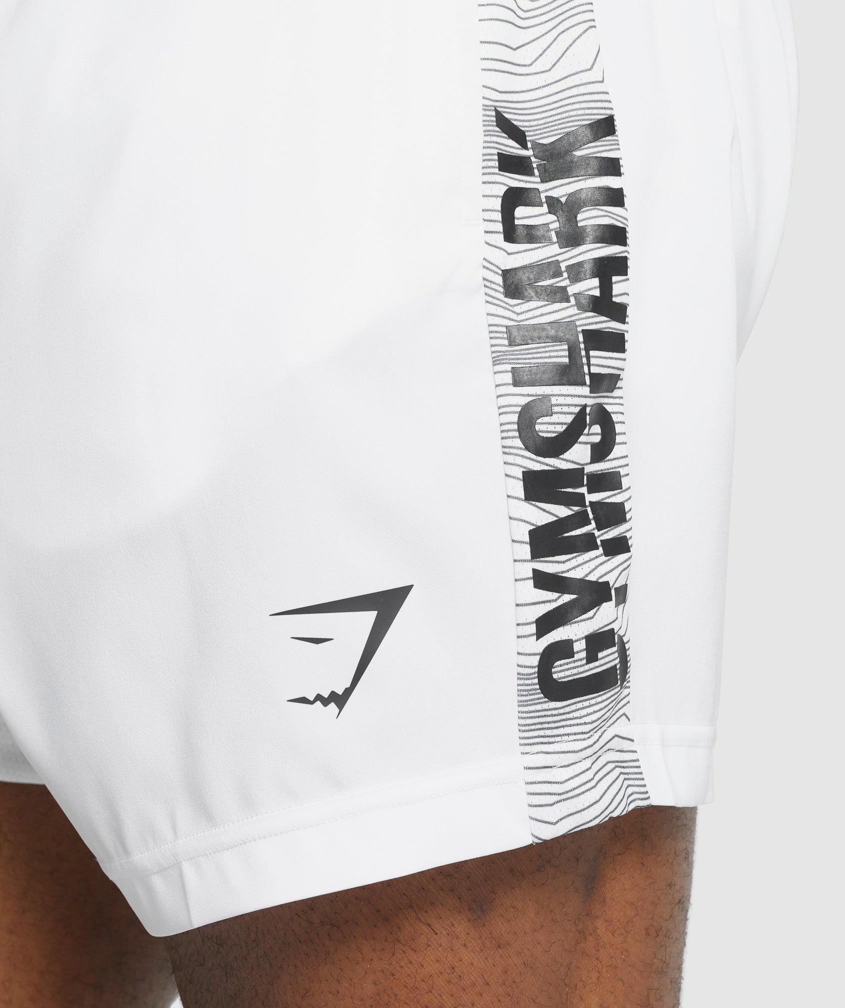 Graphic Sport Shorts in White - view 6