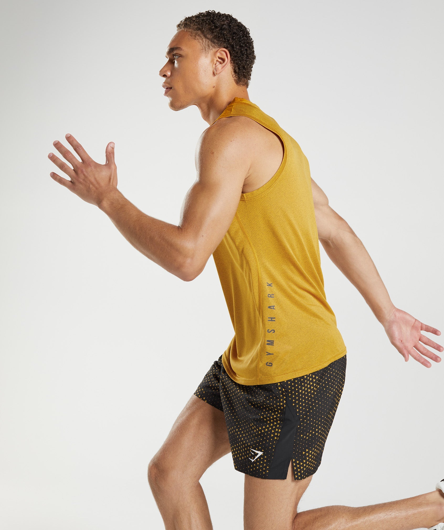 Sport Tank in Turmeric Yellow/Black Marl - view 3