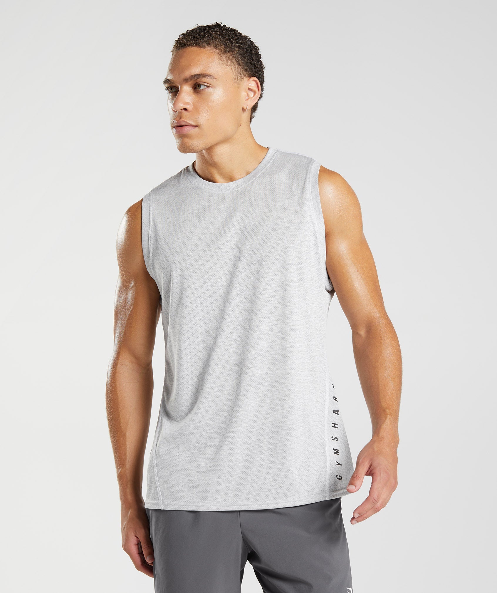 Sport Tank in White/Smokey Grey Marl - view 1