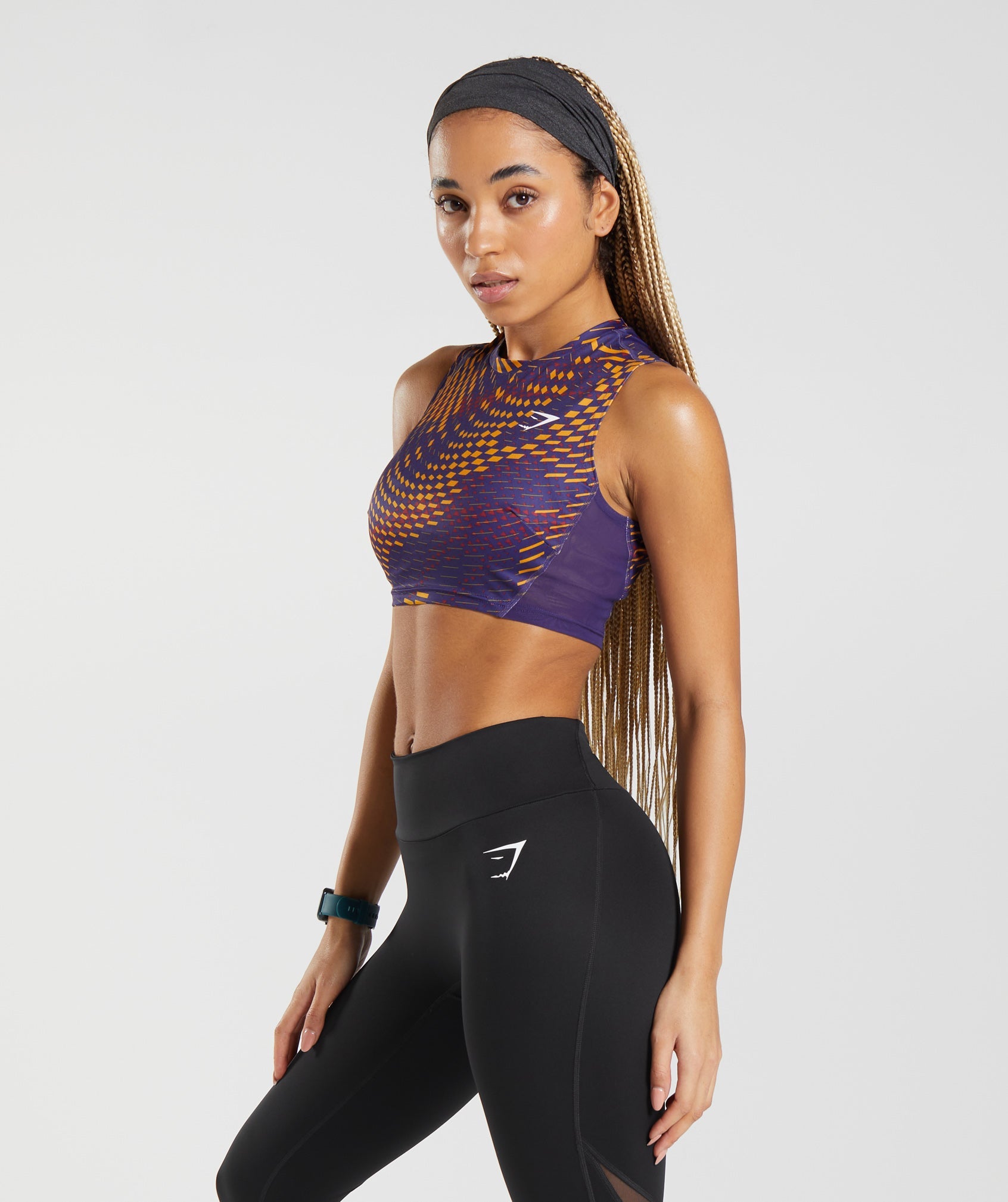 Sport Crop Tank in Neptune Purple - view 3