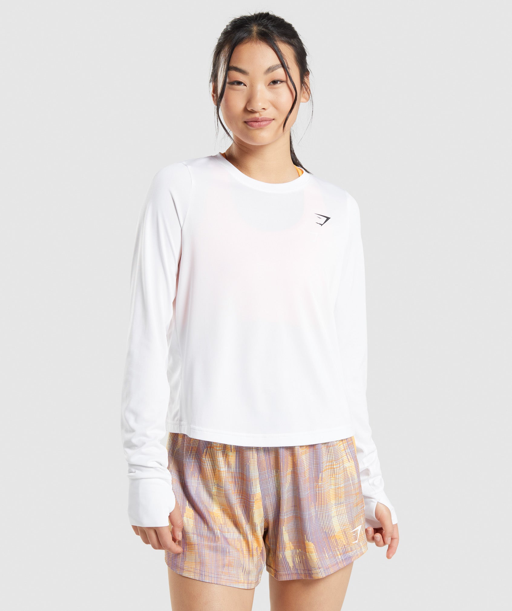 Sport Loose Long Sleeve T-Shirt in White - view 1