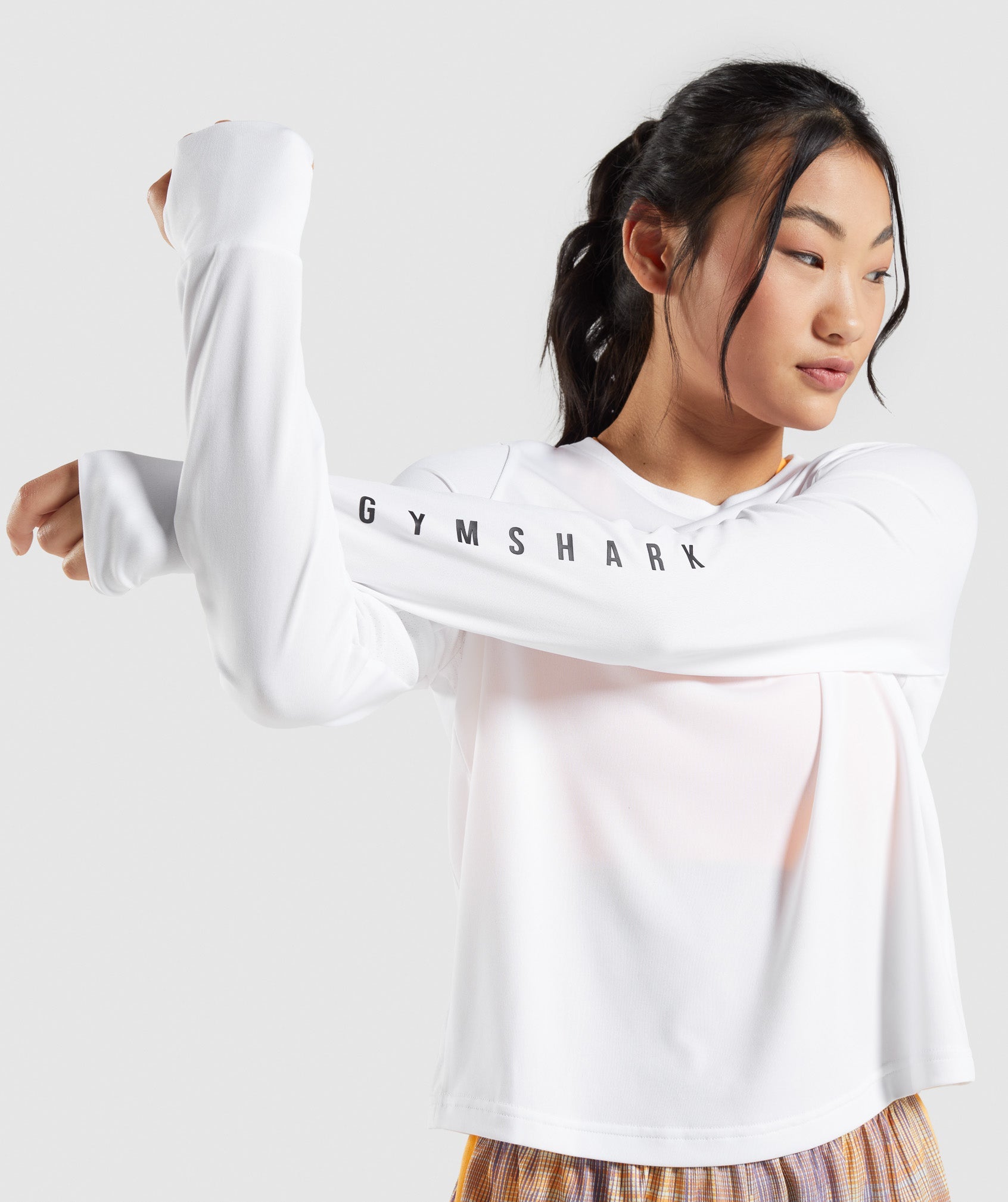 Sport Loose Long Sleeve T-Shirt in White