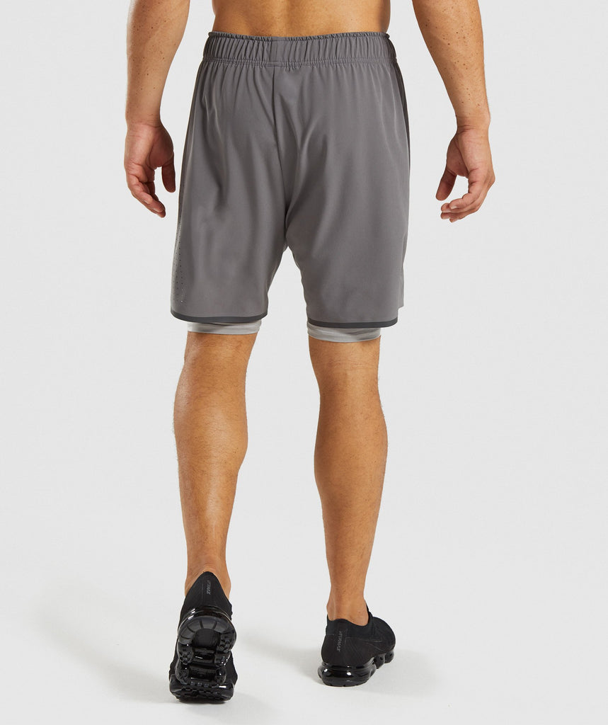 Gymshark Superior 2 In 1 Training Shorts - Smokey Grey/Light Grey 2