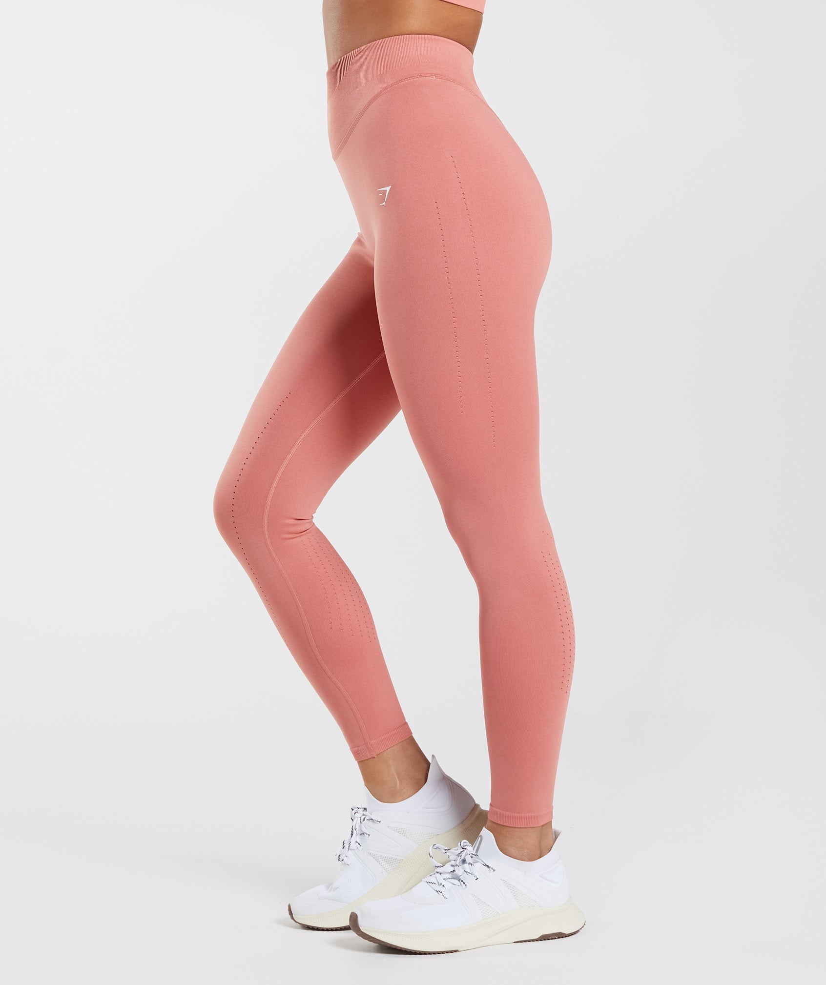 Gymshark Energy+ Seamless Crop Leggings Pink High Rise Size S Perforated  FLAW