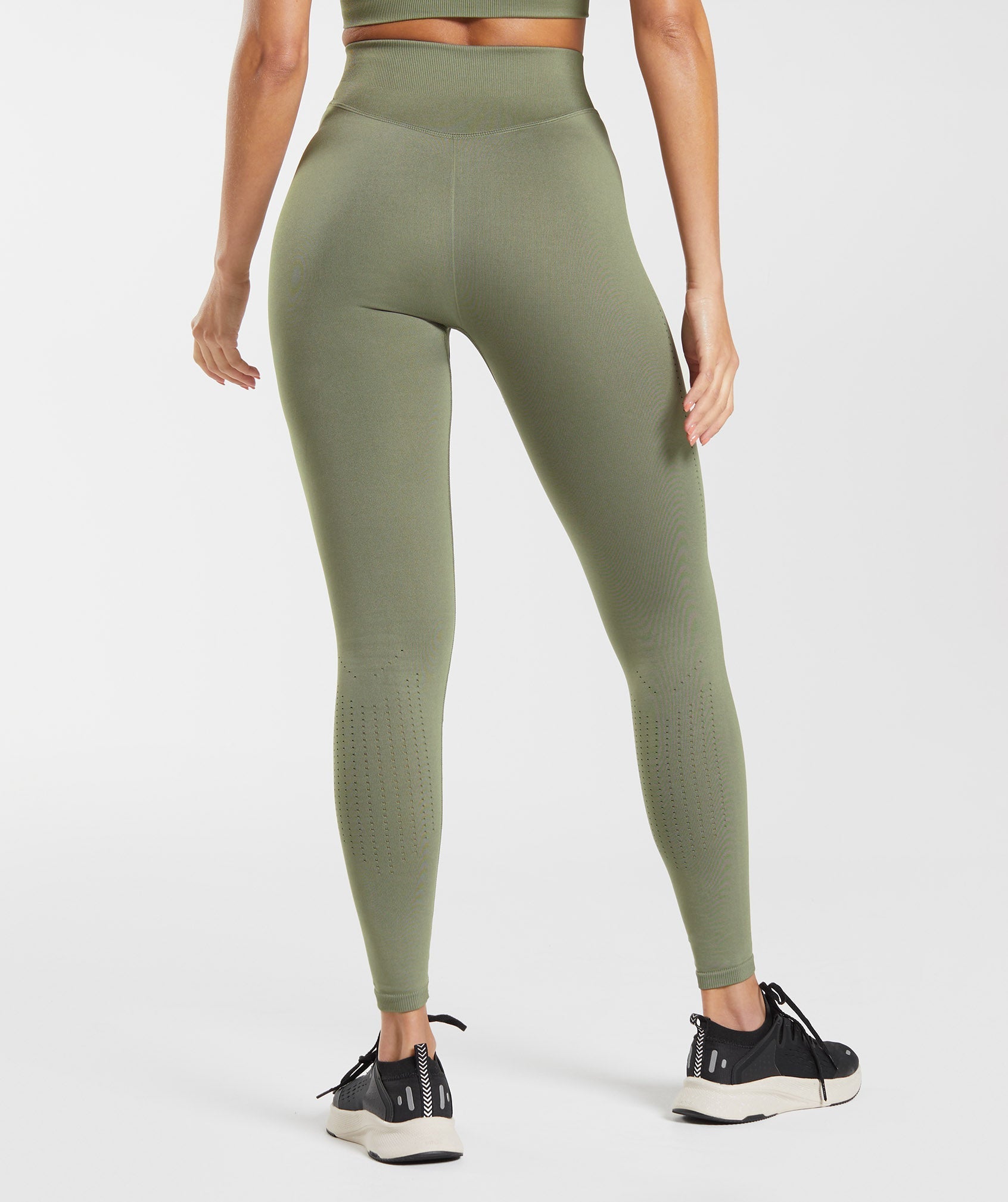 Seamless leggings - Khaki green - Ladies