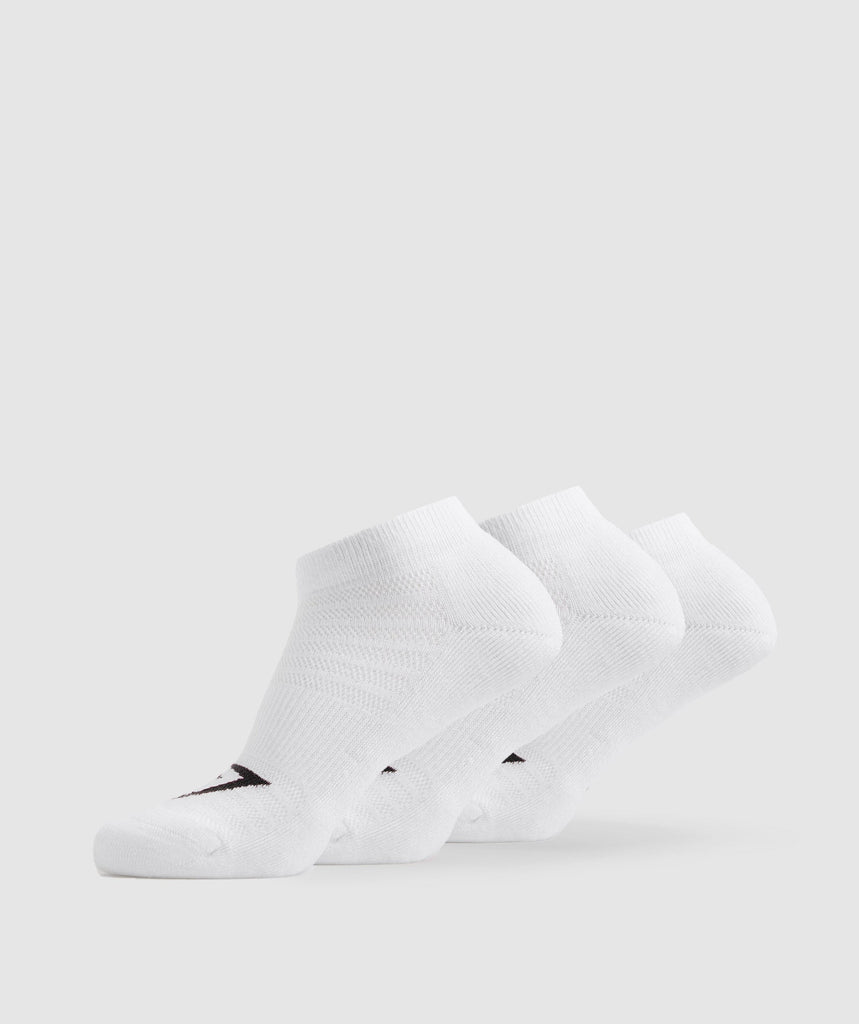 Gymshark Ankle Socks 3pk - White | Gymshark