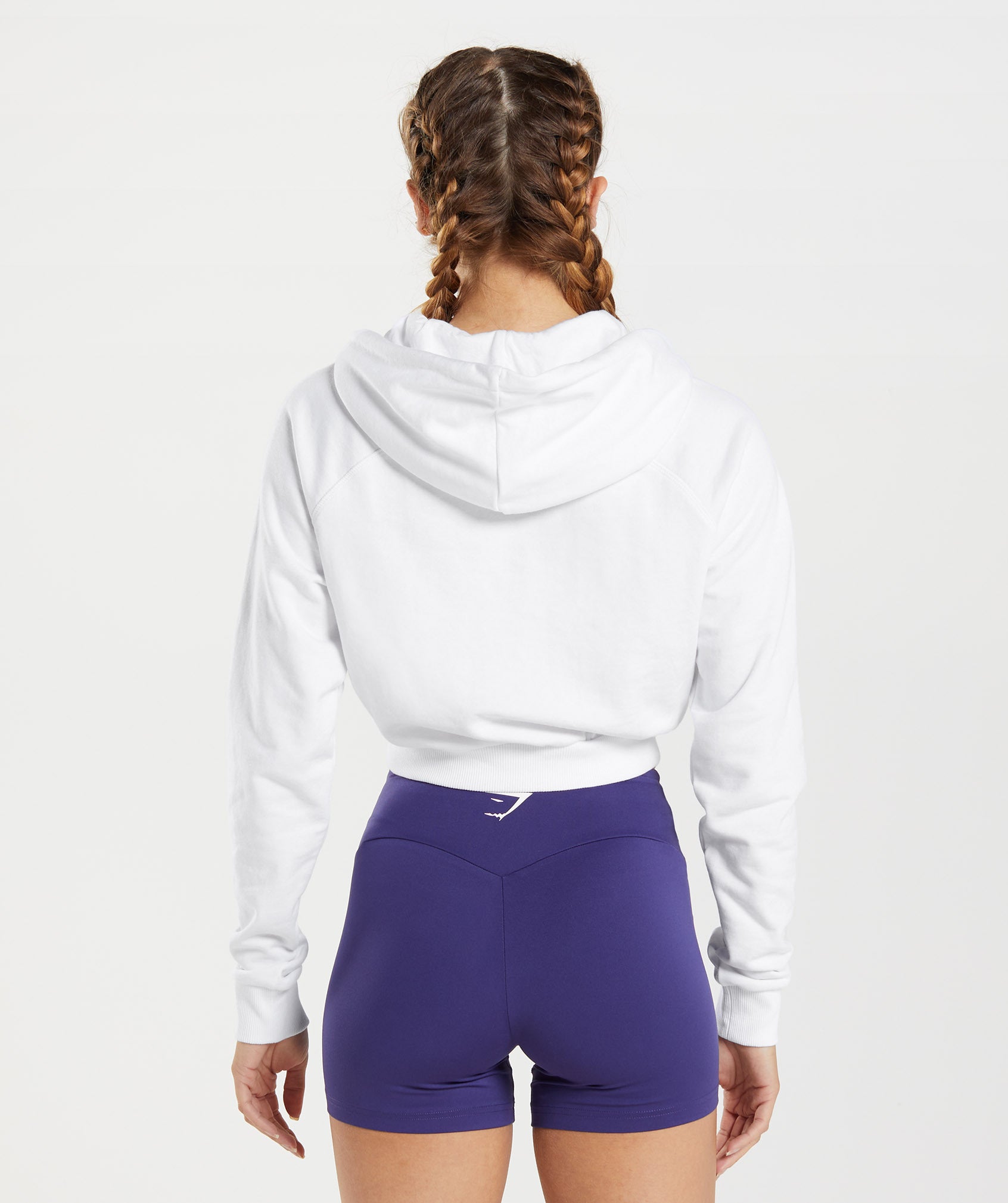 Training Cropped Hoodie in White