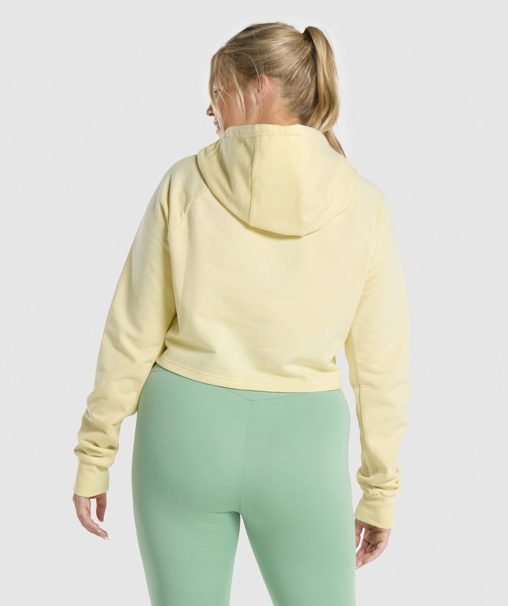 Training Cropped Hoodie in Light Yellow - view 2