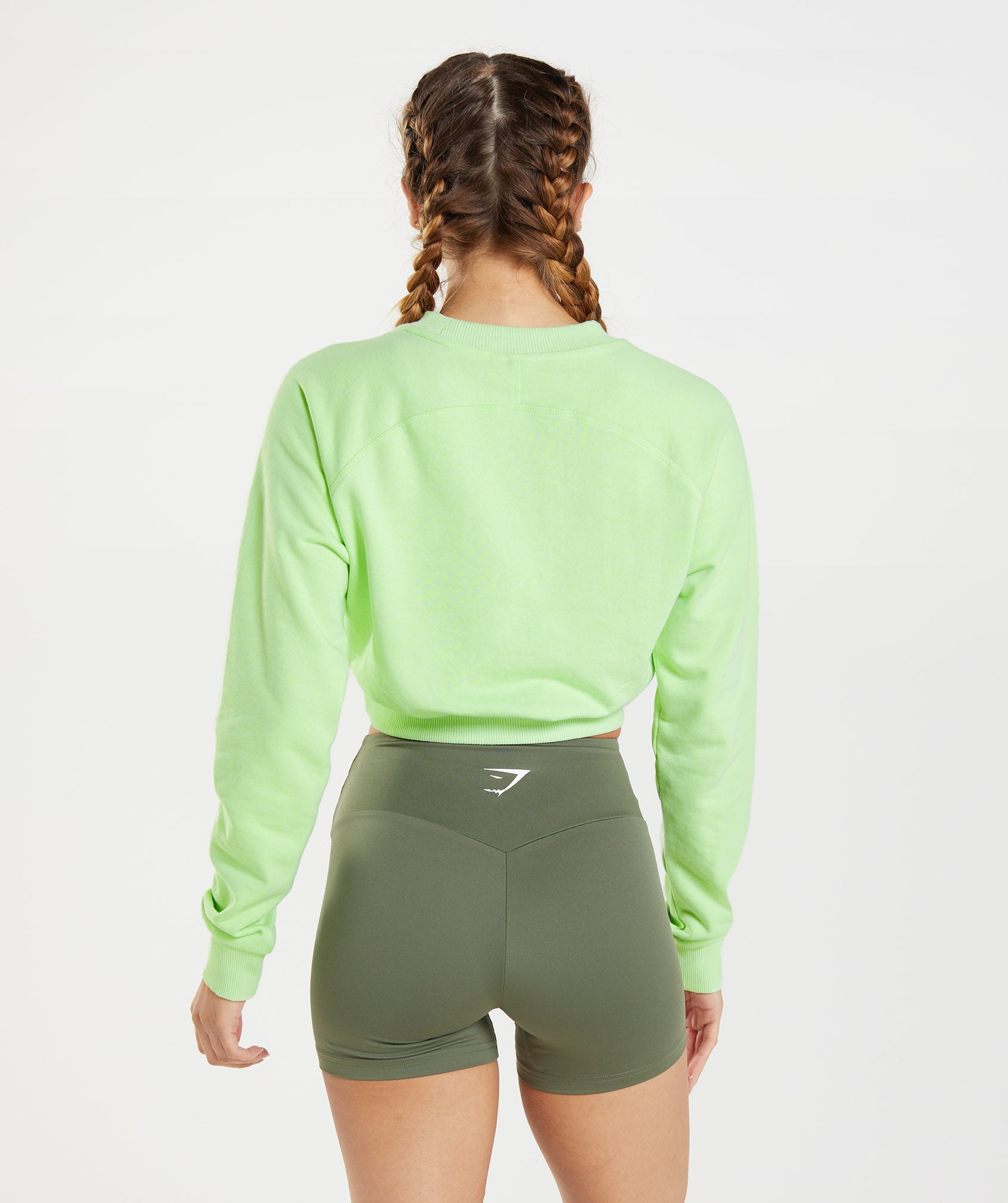 Training Cropped Sweater in Kiwi Green - view 2