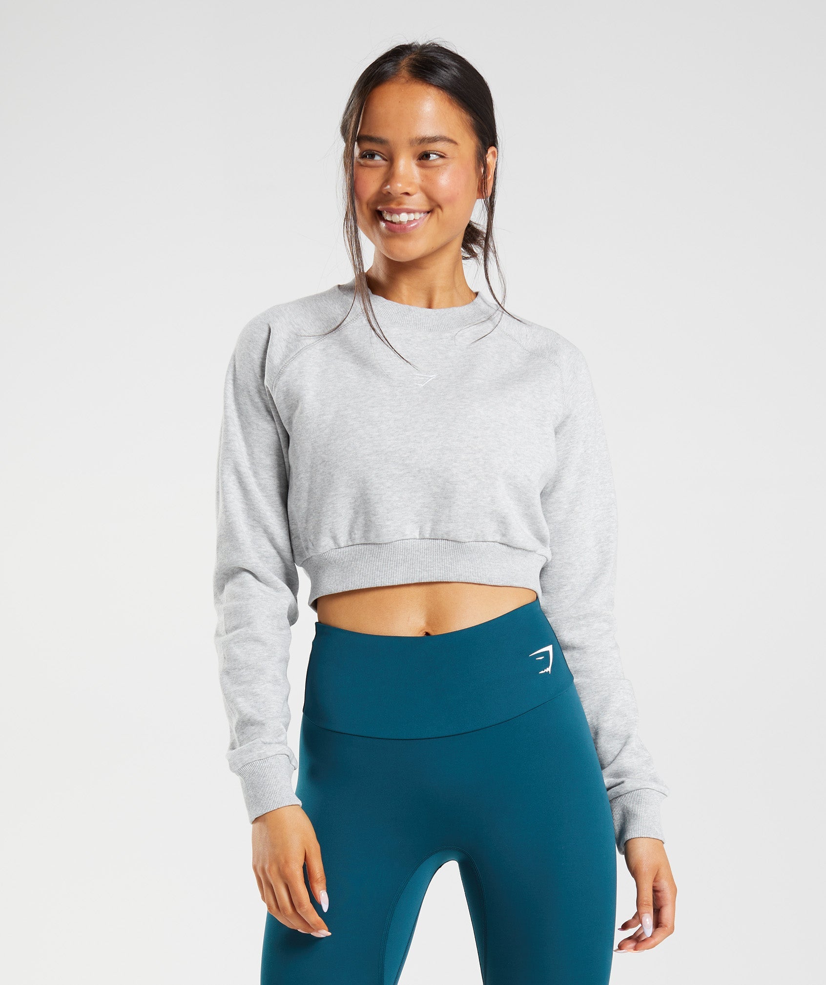 Training Cropped Sweater in Light Grey Core Marl - view 1
