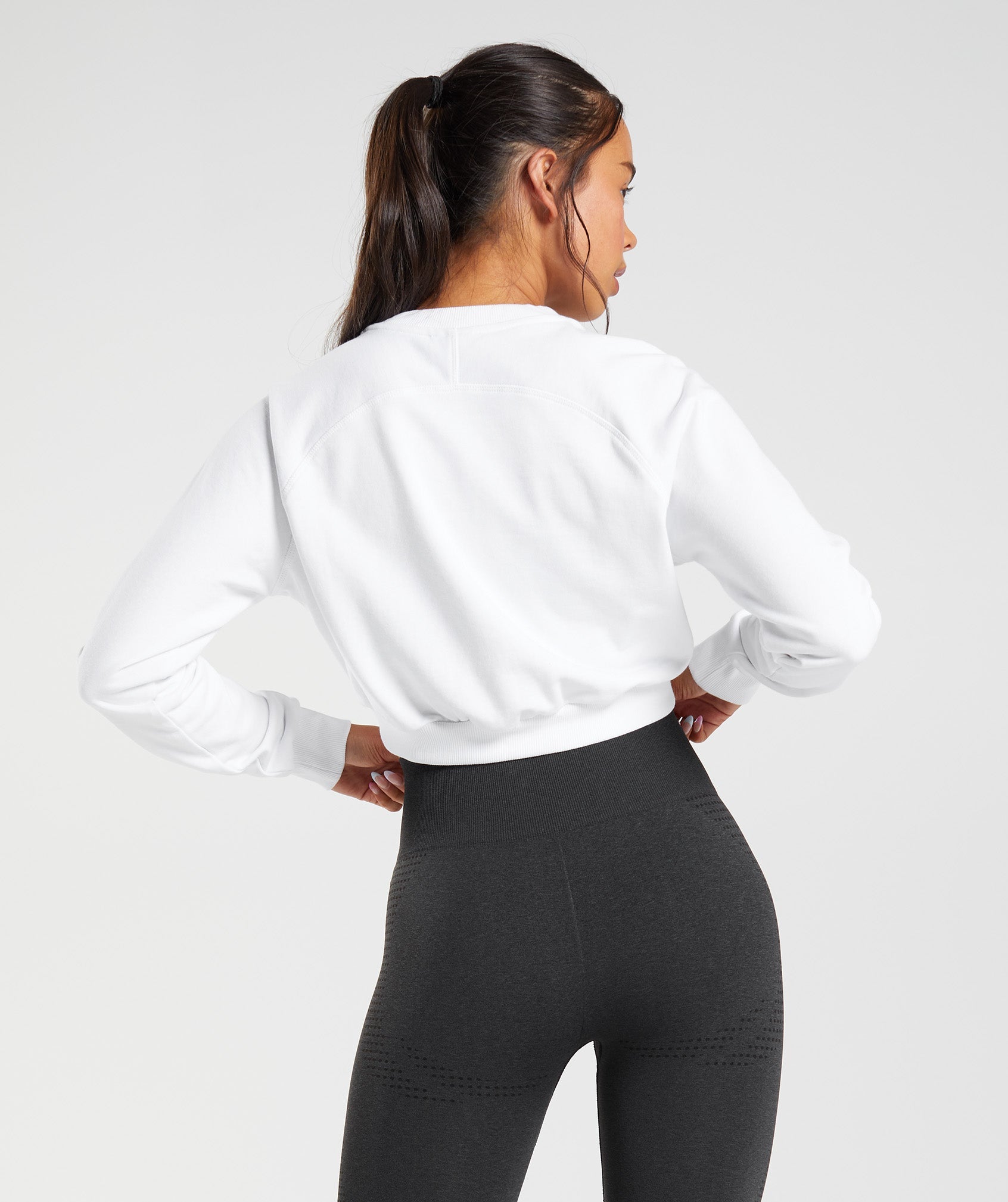 Training Cropped Sweater in White - view 2