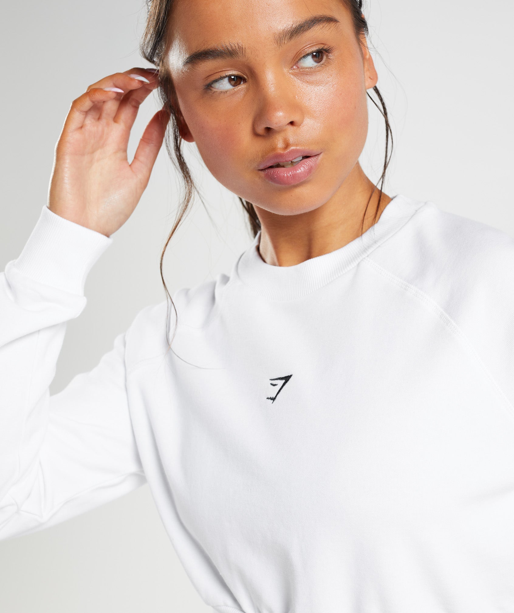Training Cropped Sweater in White - view 3