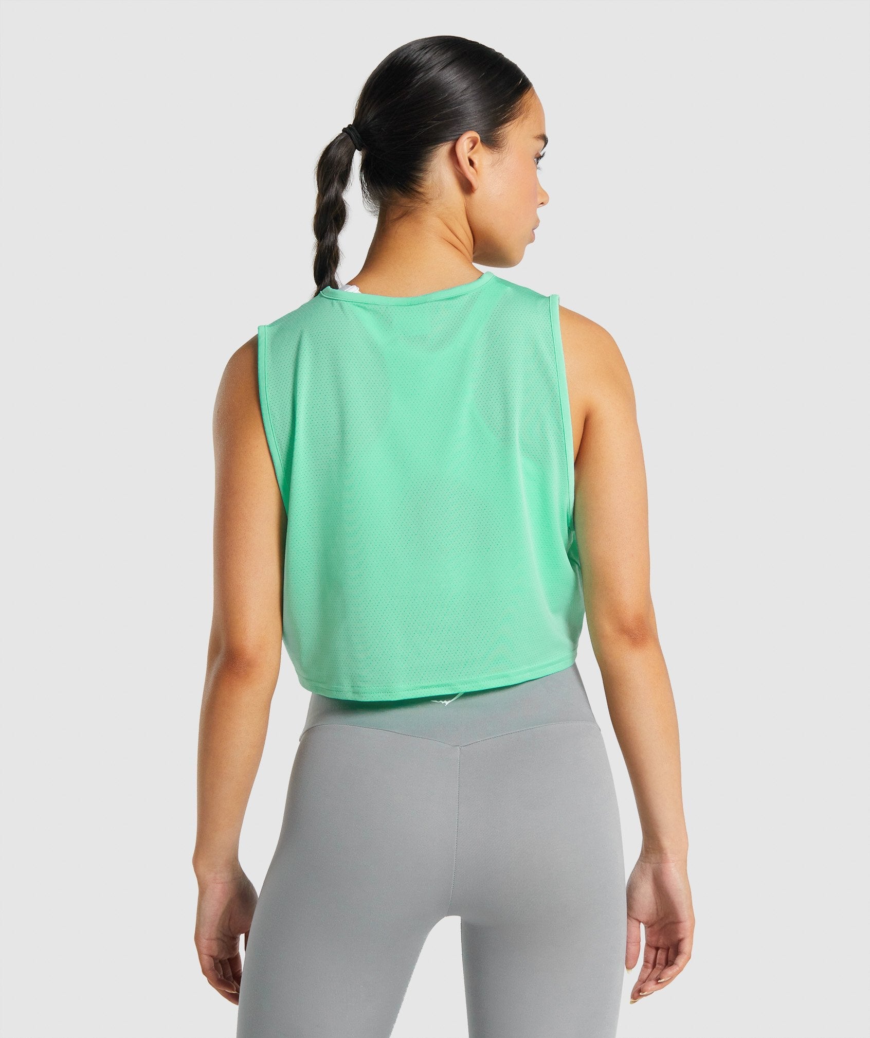 Training Crop Tank in Turquoise - view 2