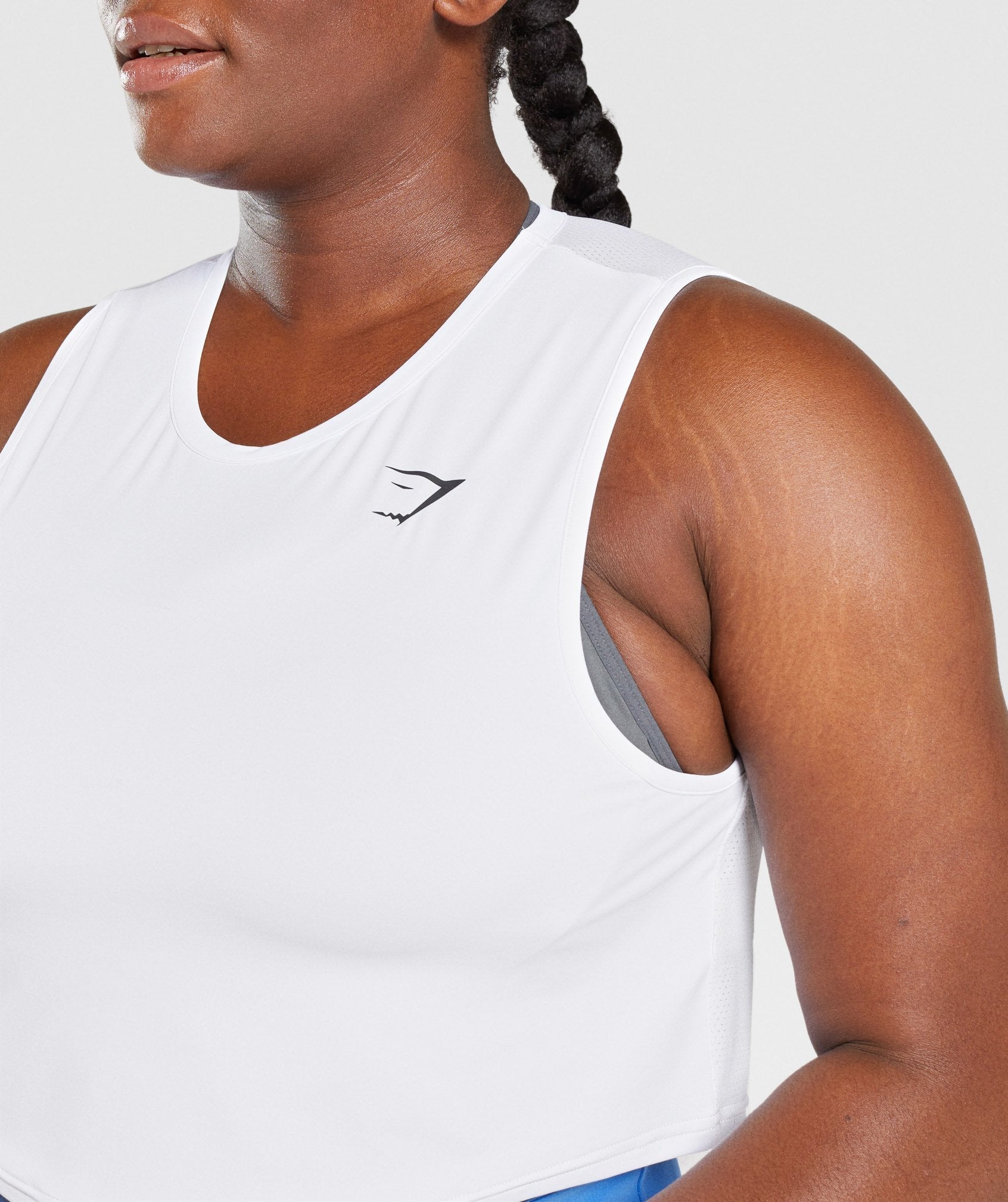 Training Crop Tank in White - view 6