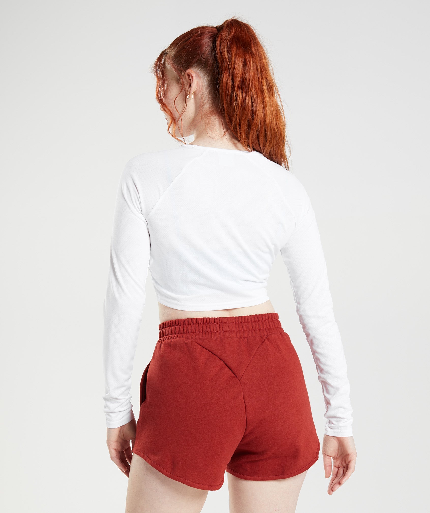 Training Long Sleeve Crop Top in White - view 2