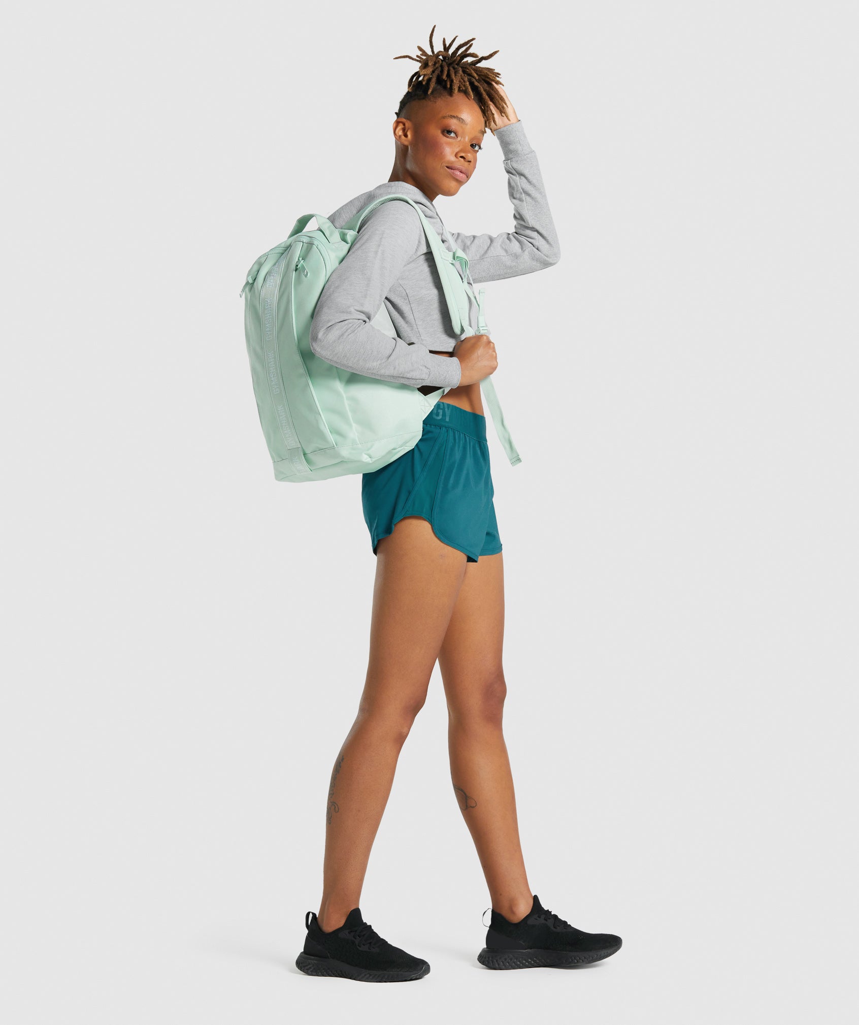 Taped Logo Backpack in Light Green - view 2