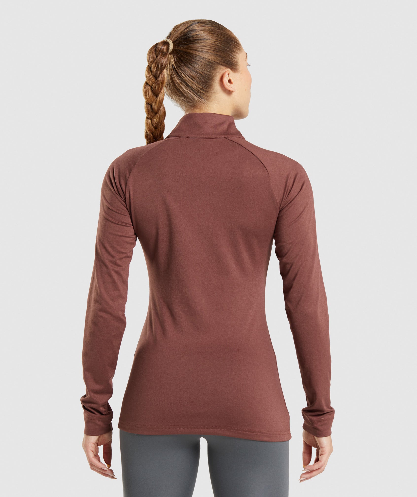 Training 1/4 Zip in Cherry Brown - view 2