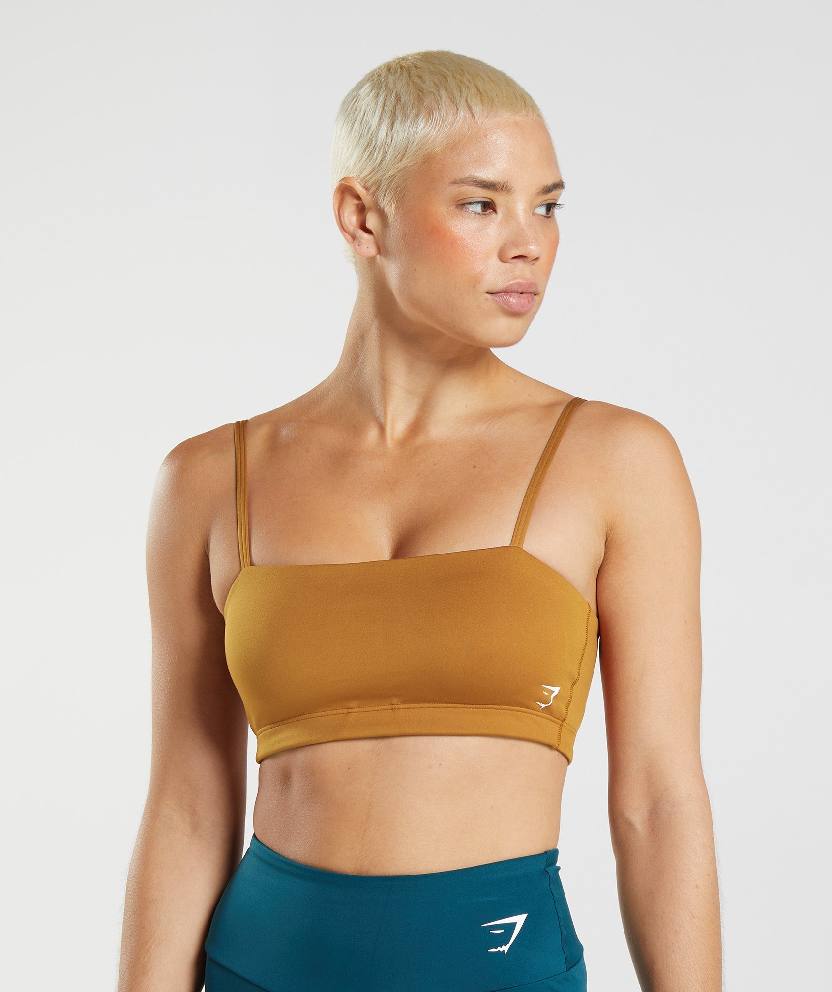 Bandeau Sports Bra in Nutmeg Brown