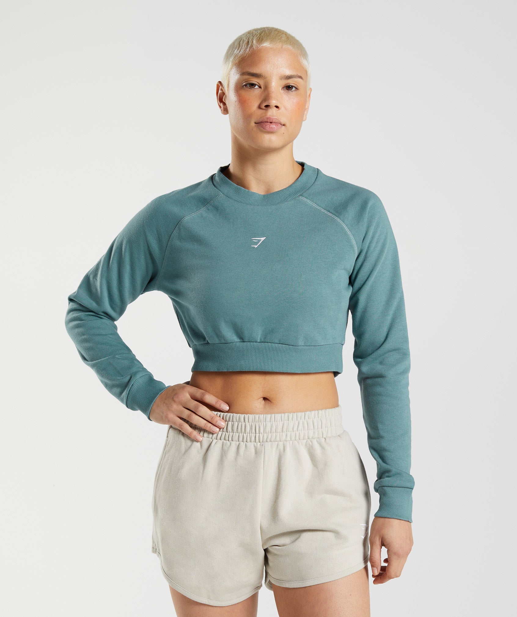 Training Cropped Sweater in Charred Blue - view 1