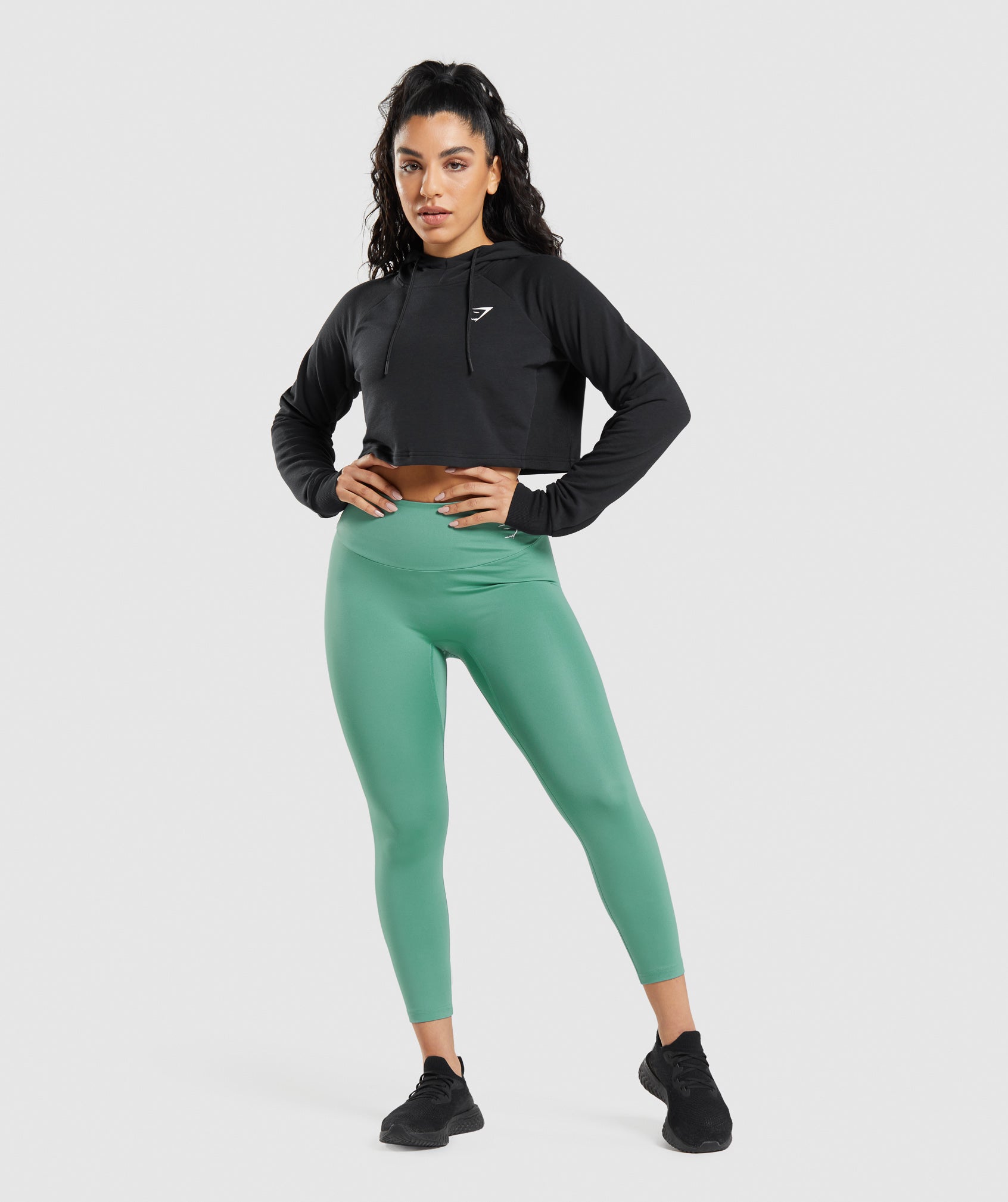 Gymshark Studio Cropped Womens 3/4 Training Tights - Black – Start Fitness