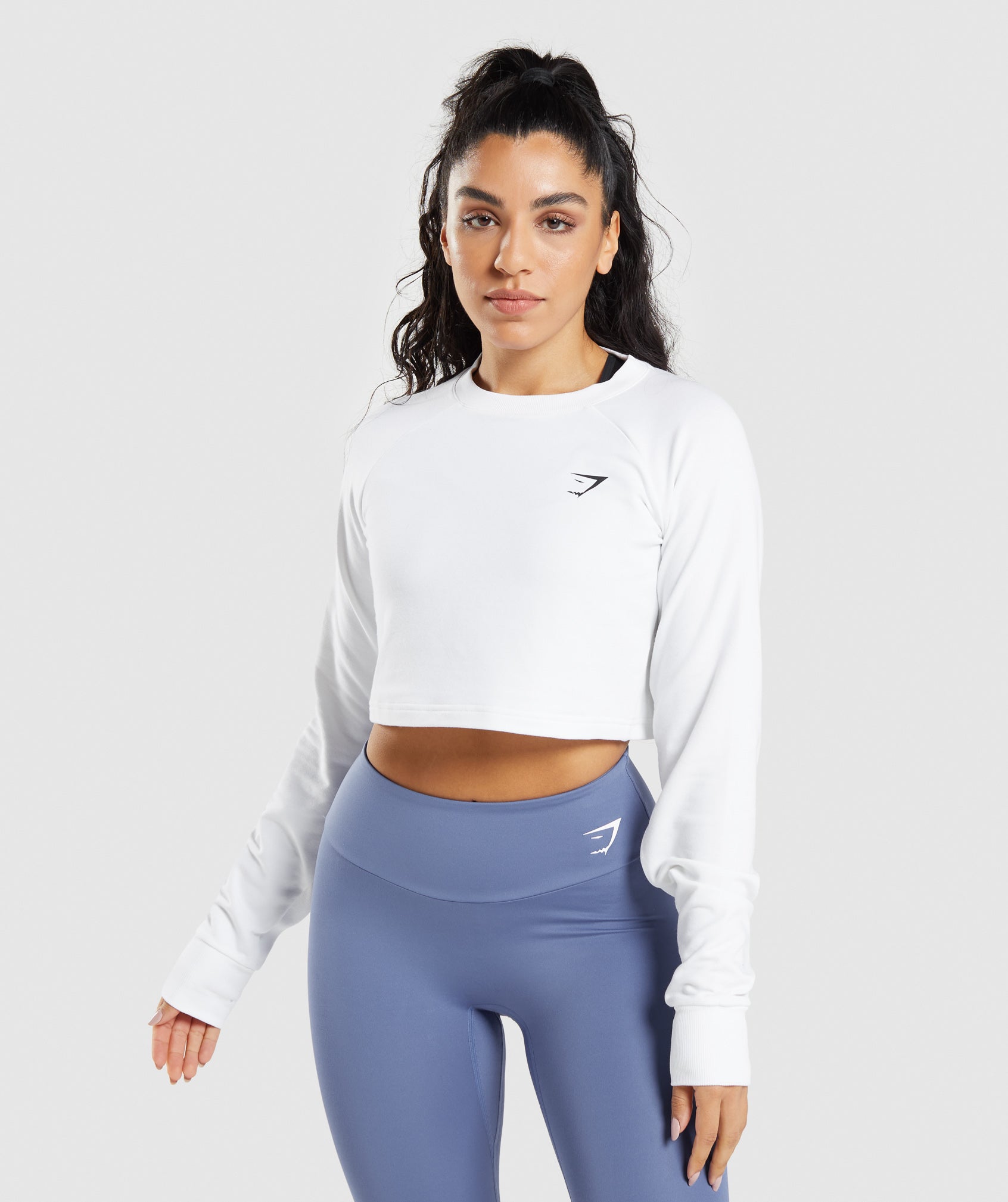 Training Cropped Sweater in White - view 1