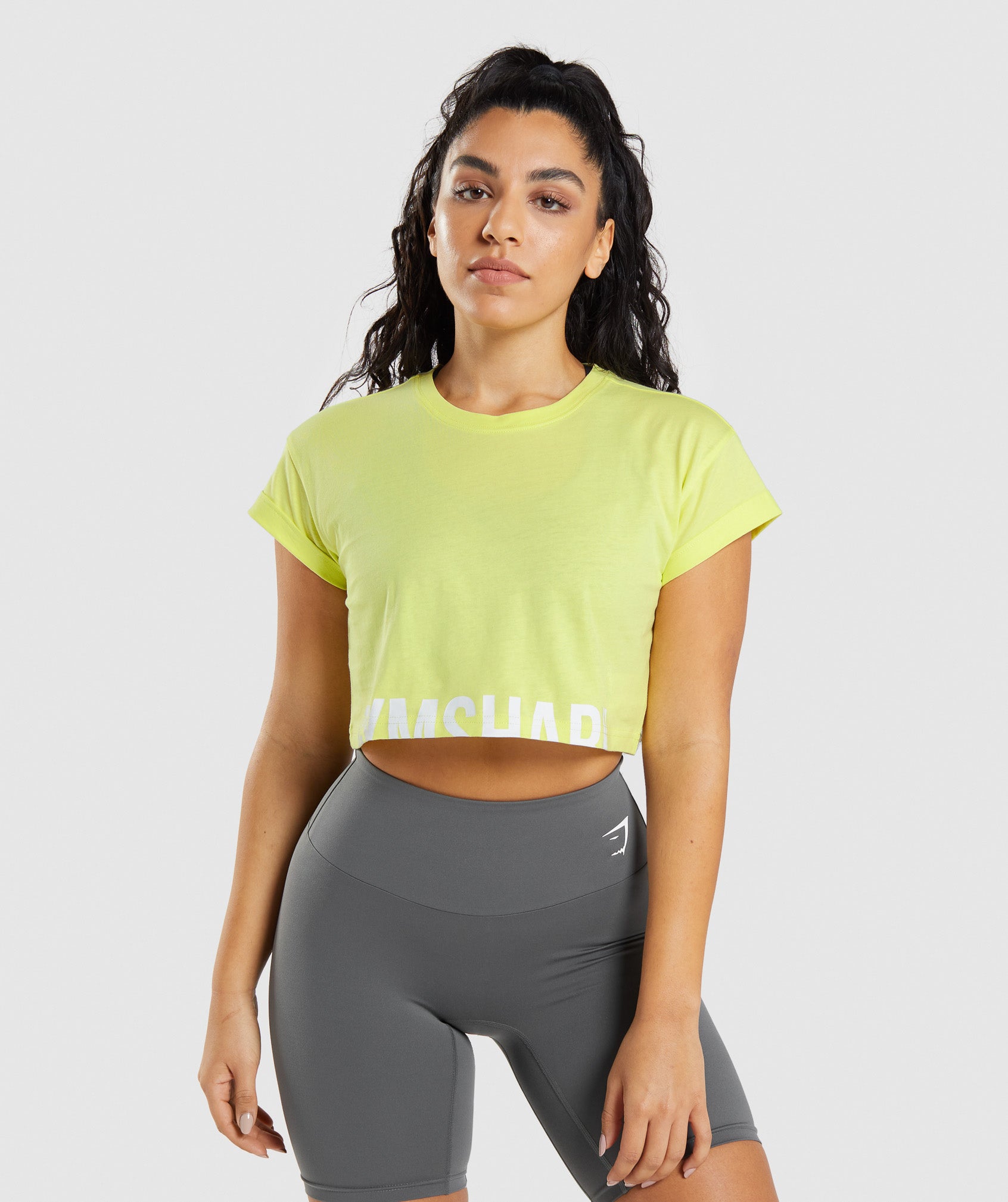 Fraction Crop Top in Firefly Green - view 1