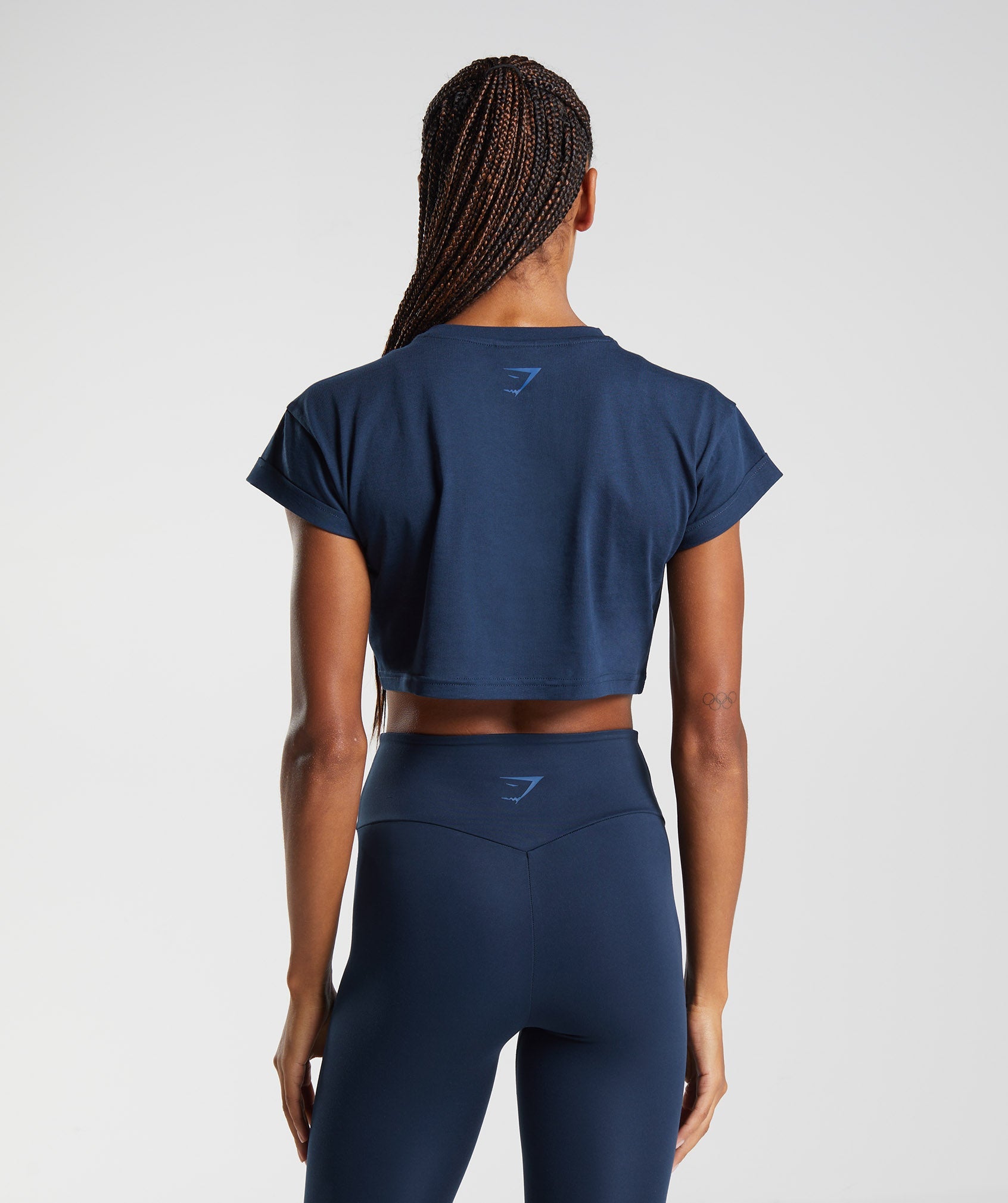 Fraction Crop Top in Navy - view 2