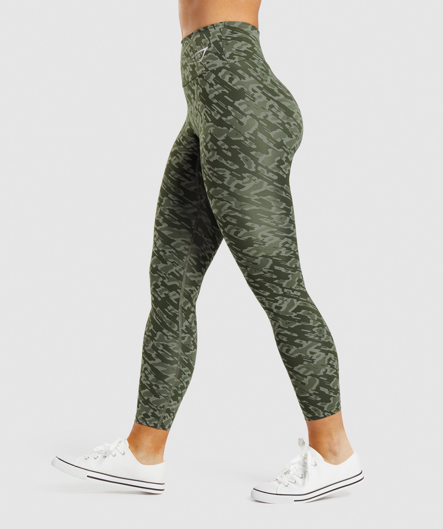 Training Leggings in Green Print - view 2