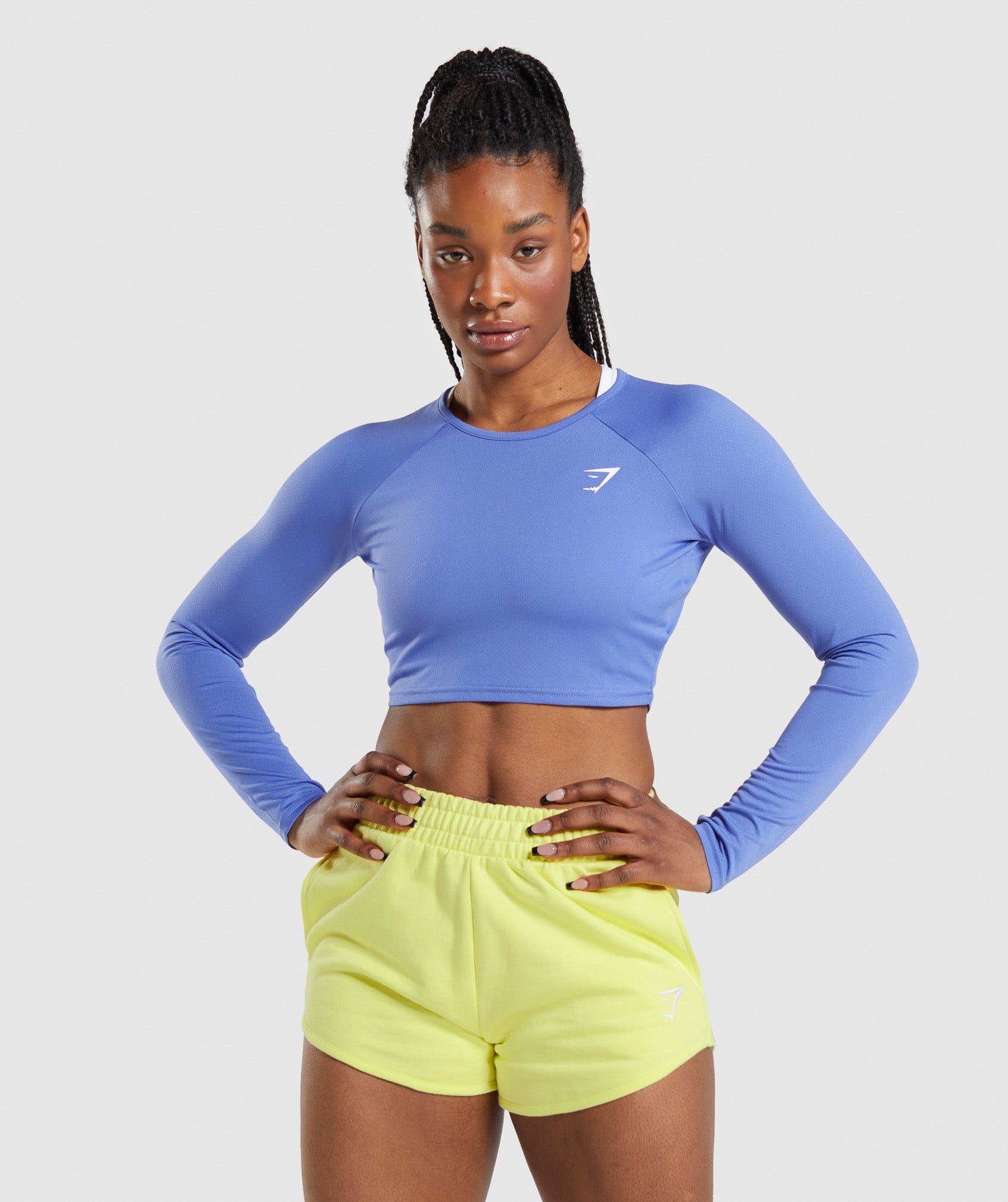 Training Long Sleeve Crop Top in Court Blue - view 1