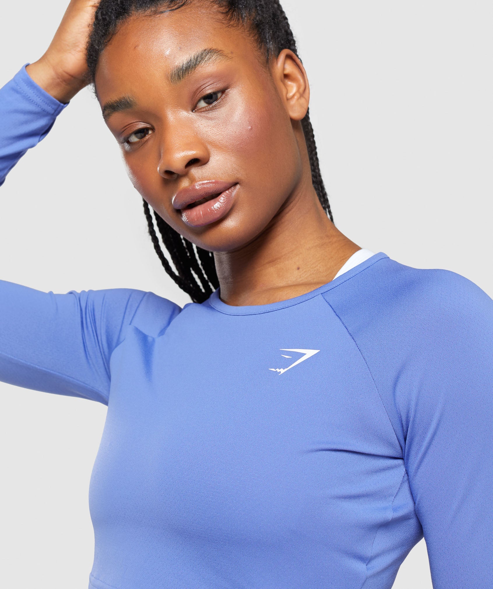 Gymshark Everyday Seamless Long Sleeve Crop Top - Blue