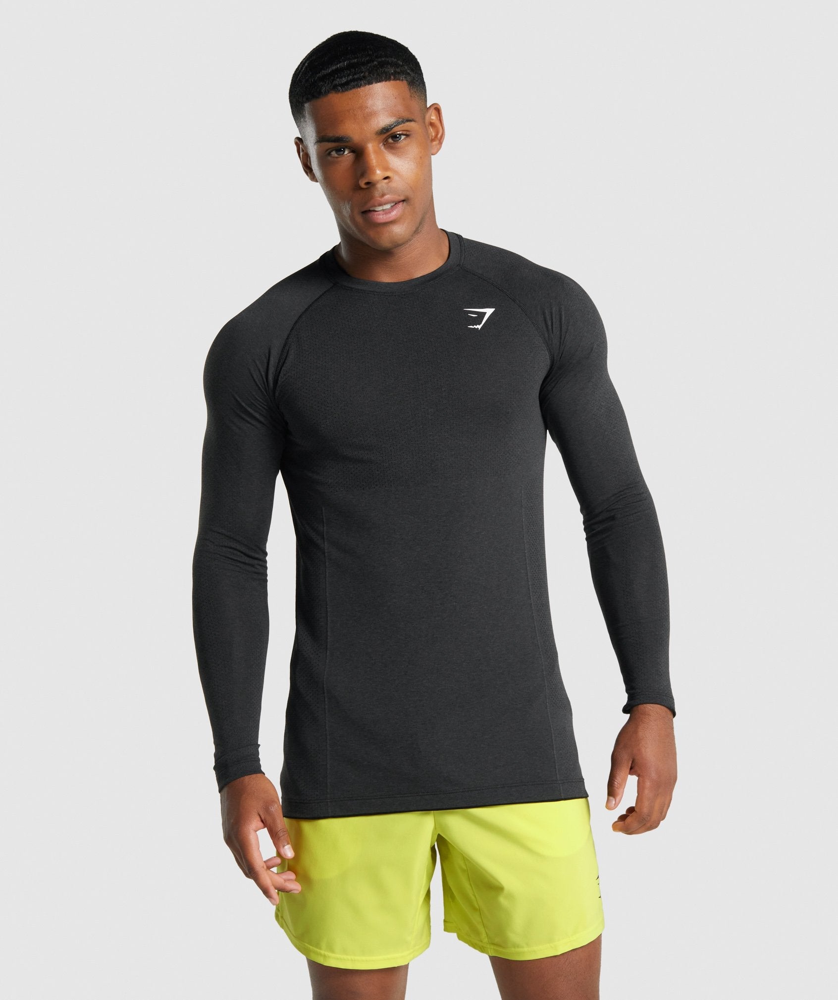 Vital Light Seamless Long Sleeve T-Shirt in Black Marl