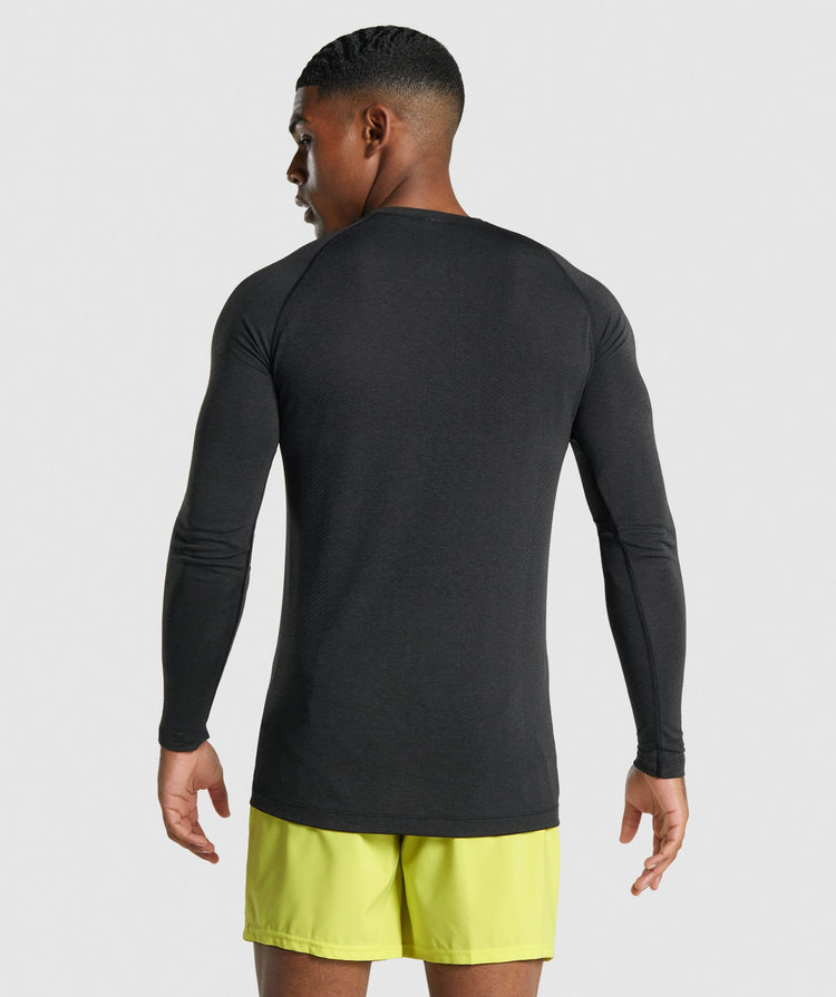 Gymshark Vital Light Seamless Long Sleeve T-Shirt - Black Marl Gymshark