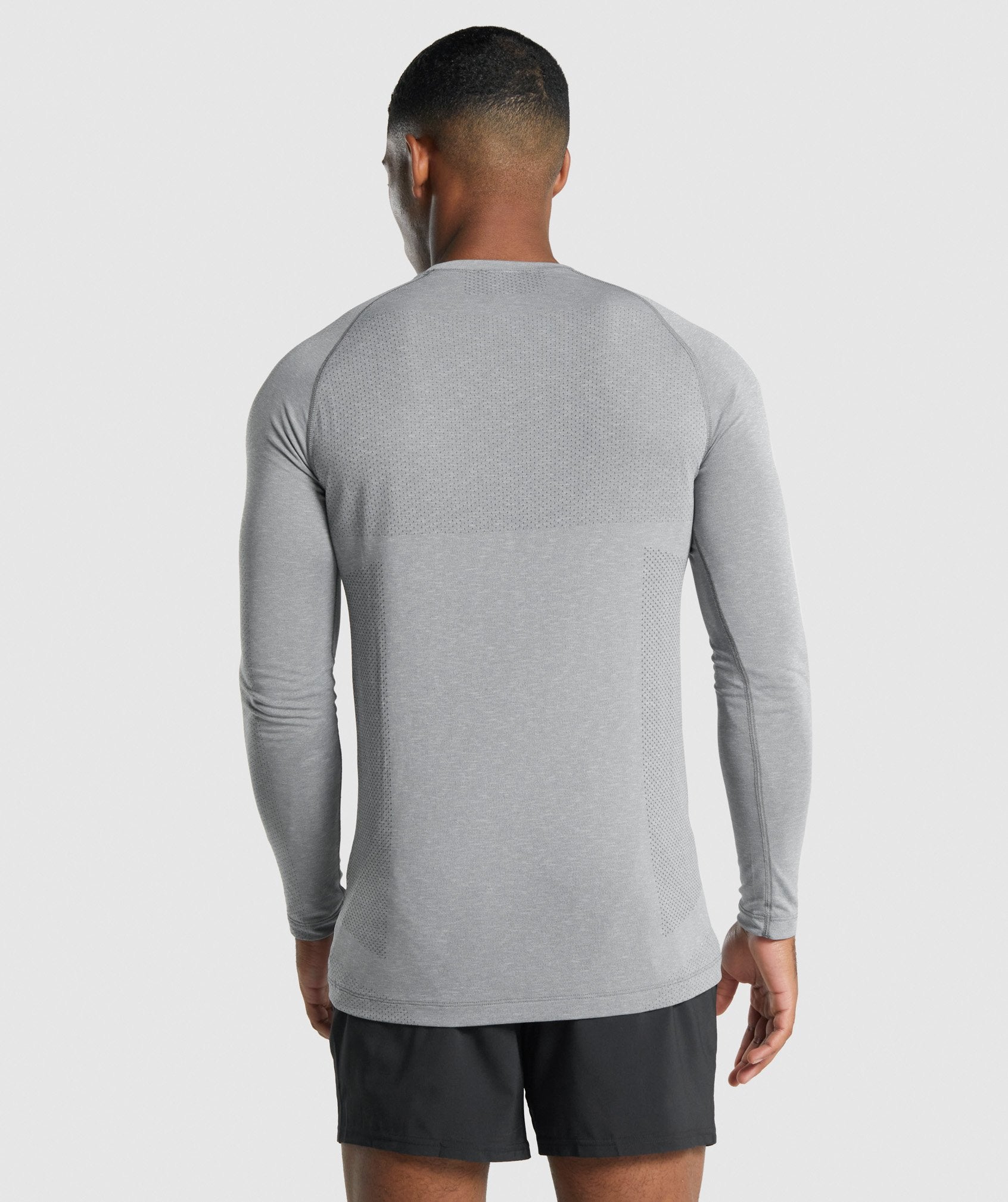 Vital Light Seamless Long Sleeve T-Shirt in Charcoal Marl - view 2