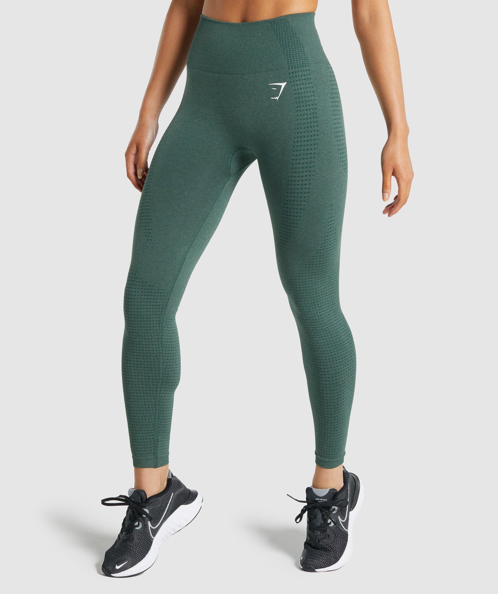 Vital Seamless 2.0 Leggings in Dark Green Marl - view 1