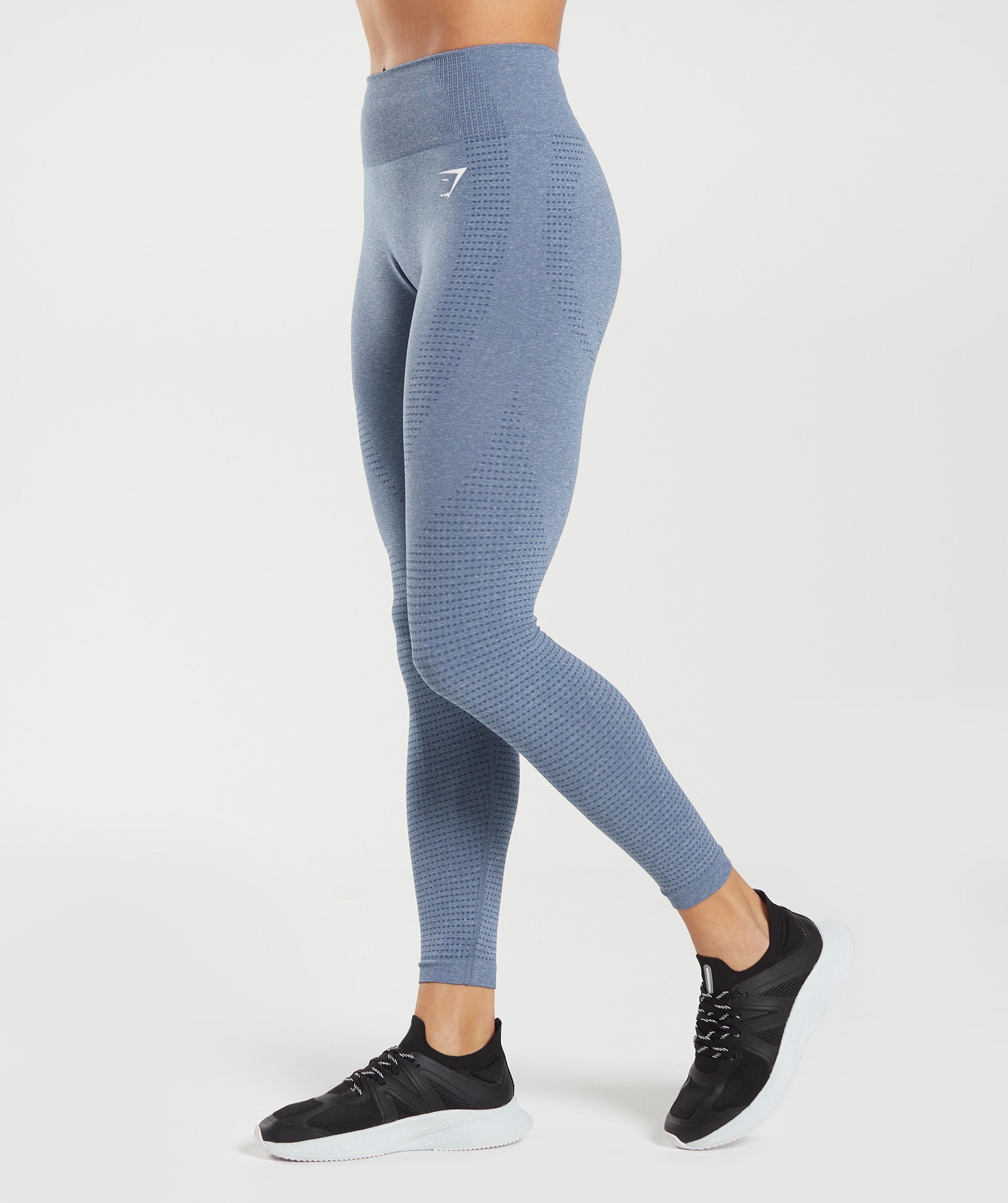 Sport Varsity Full Length Seamless Leggings, Blue