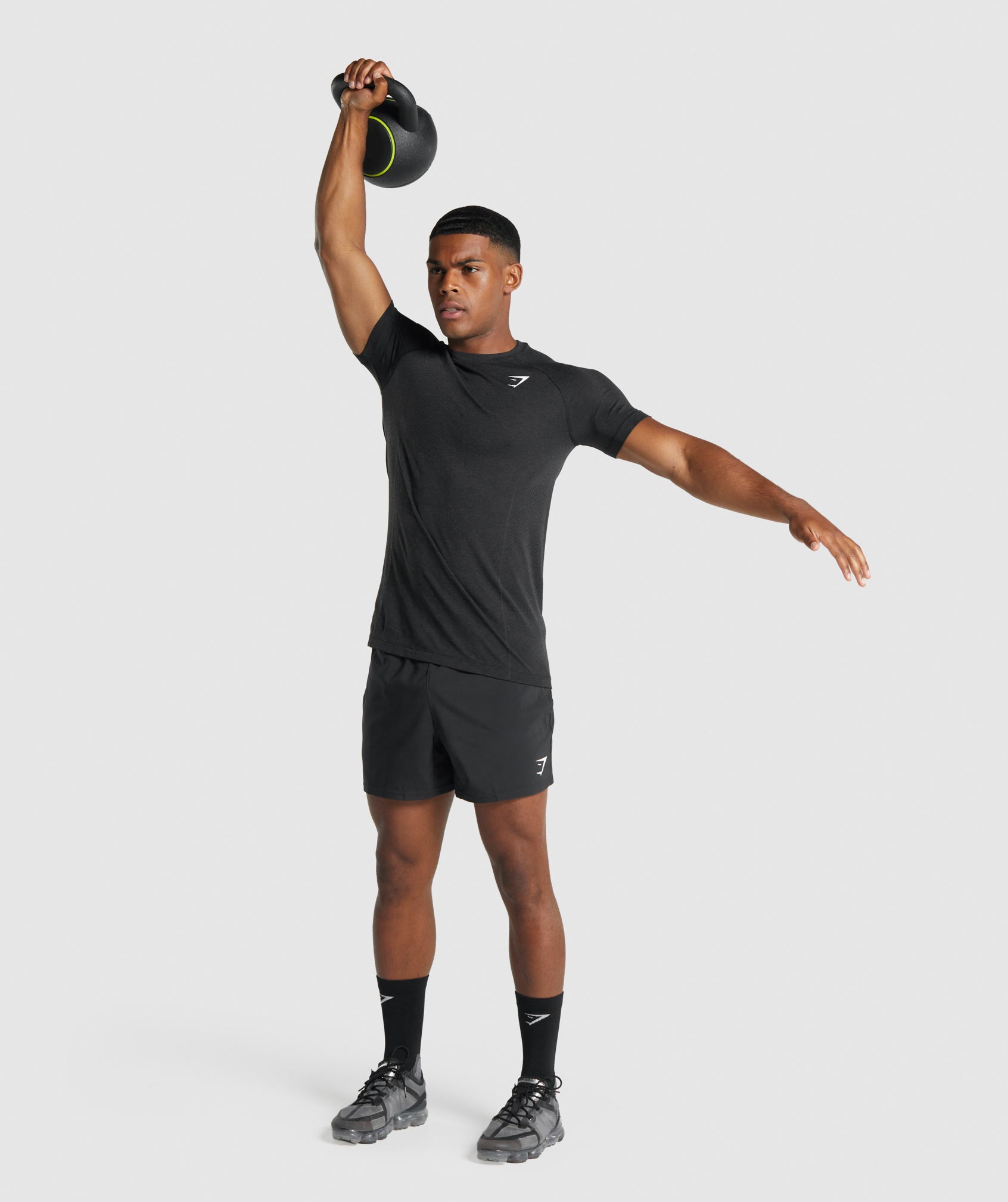 Vital Light Seamless T-Shirt in Black Marl - view 4