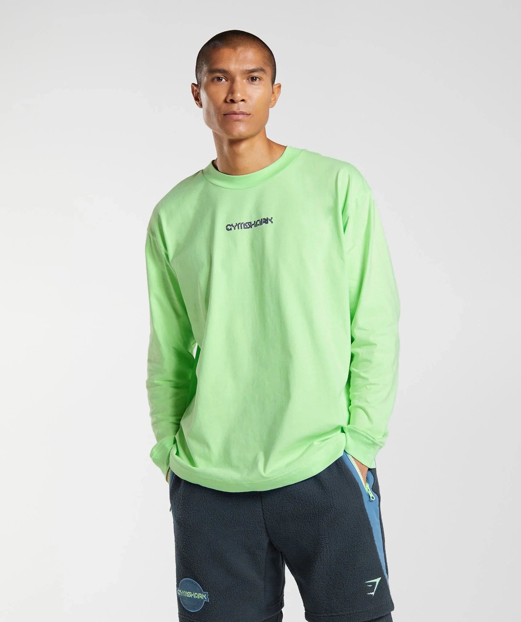 Vibes Long Sleeve T-Shirt in Bright Mint - view 2
