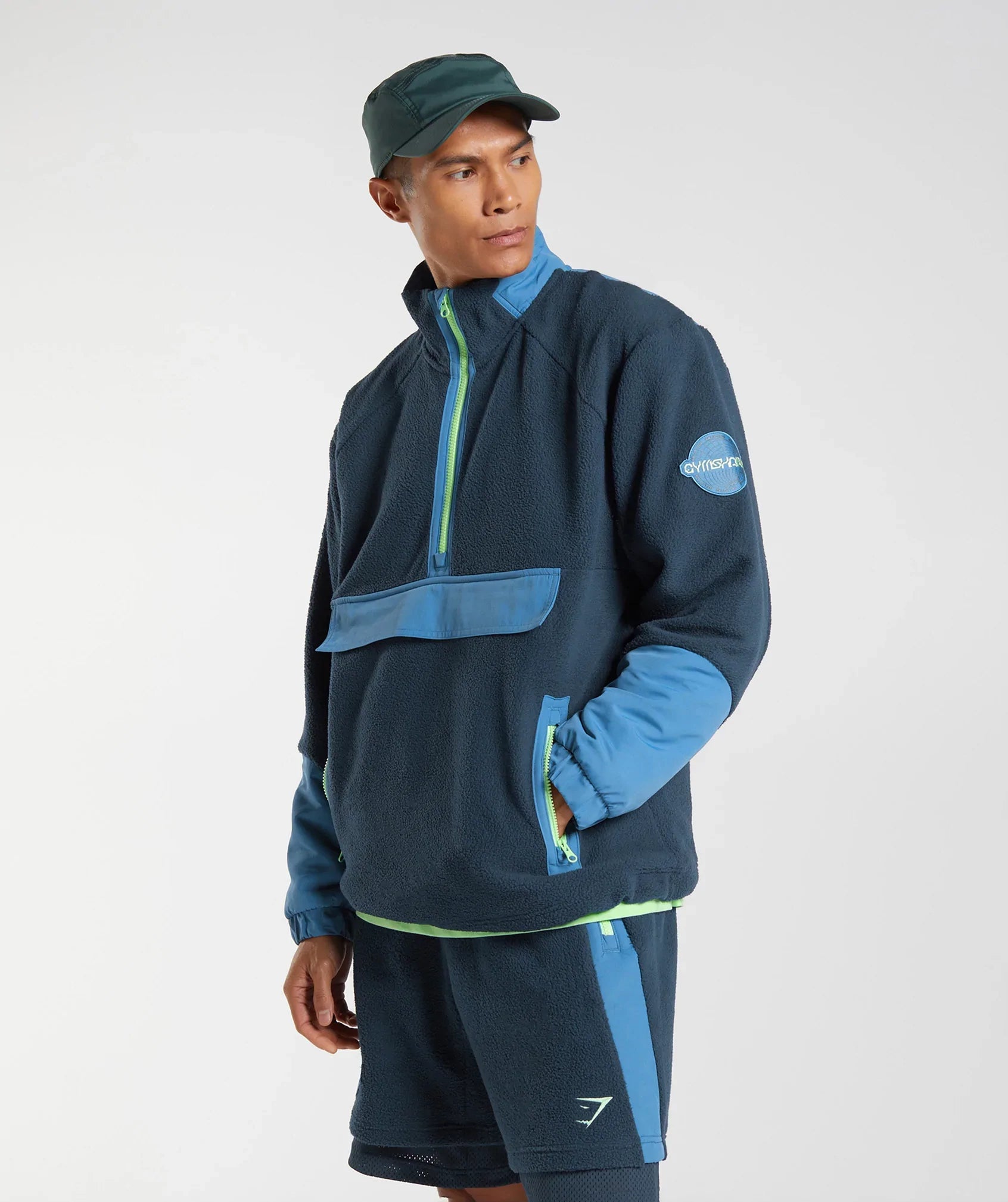 Vibes Fleece 1/4 Zip in Navy/Lakeside Blue - view 1