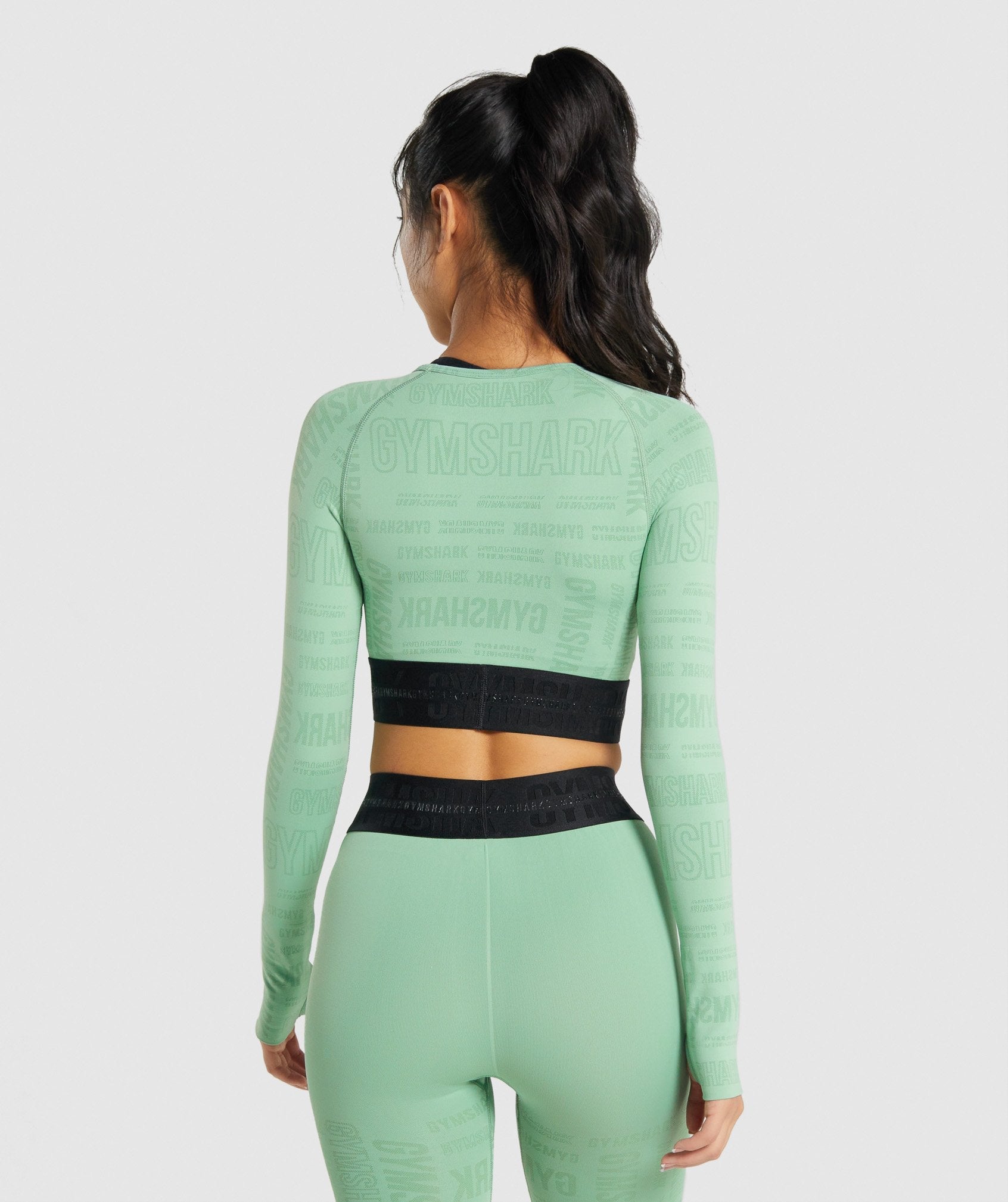 Gym Shark Gymshark Vision Long Sleeve Crop Top and leggings - Green