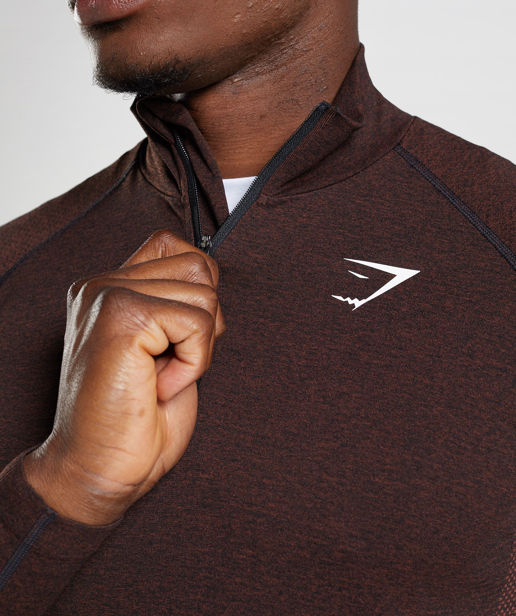 Vital 1/4 Zip in Cherry Brown/Black - view 5