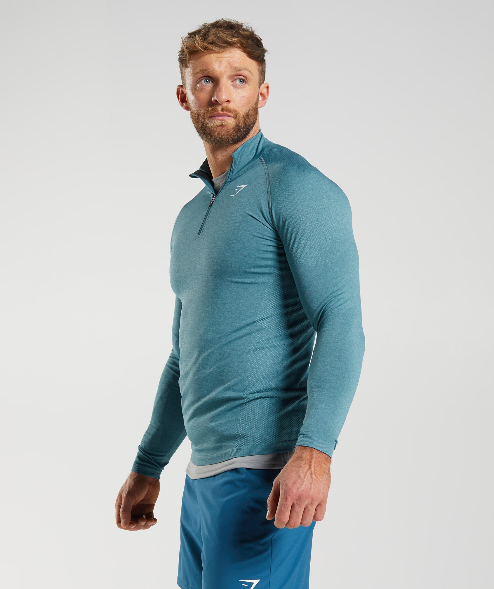 Gymshark Speed Evolve 1/4 Zip - Navy  Long sleeve tshirt men, 1/4 zip,  Gymshark